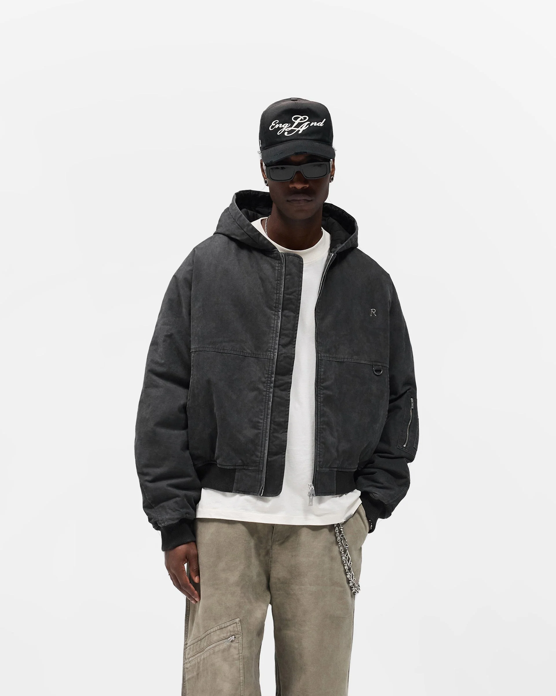 Hooded Bomber - Washed Black - Image 3