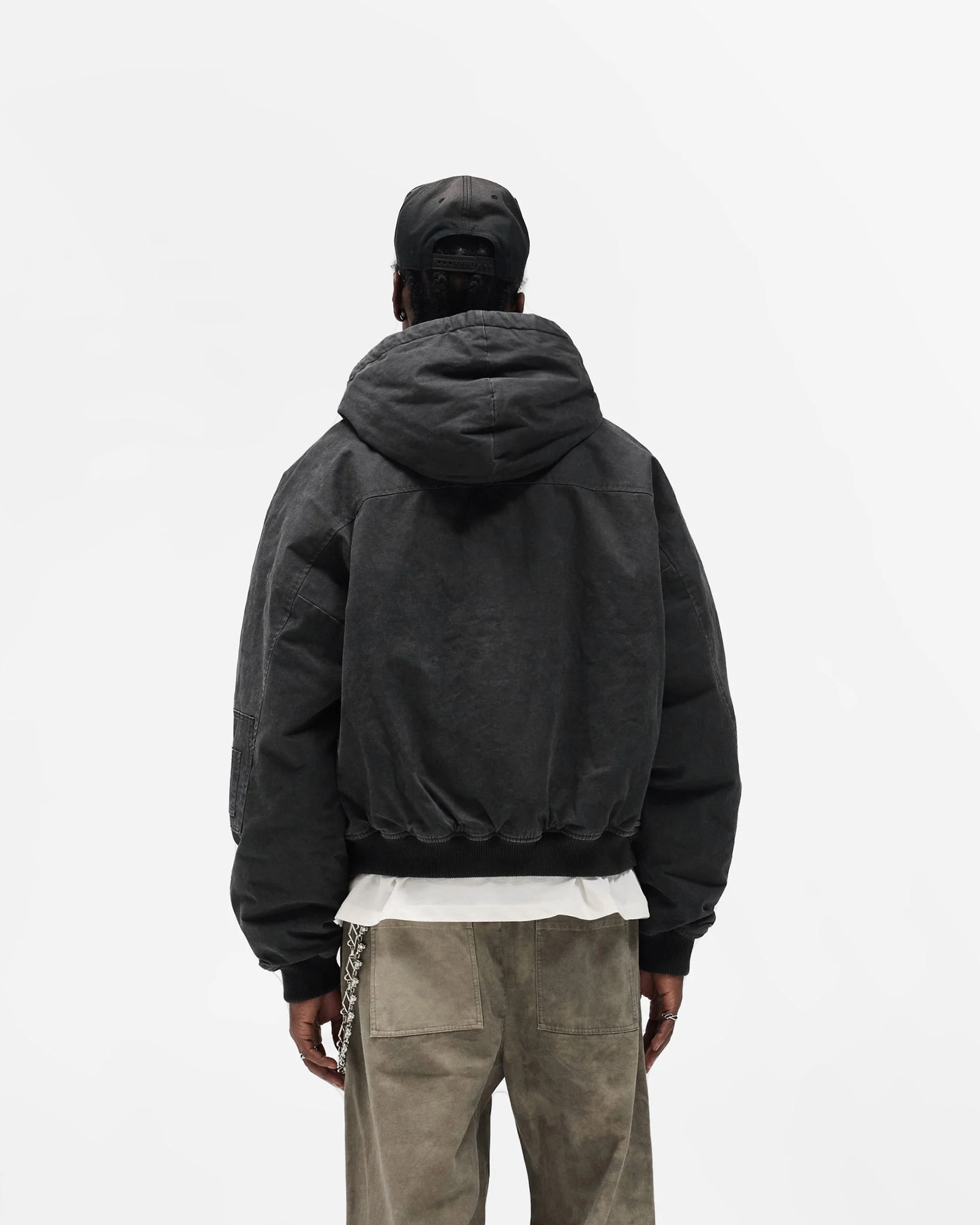 Hooded Bomber - Washed Black - Image 5
