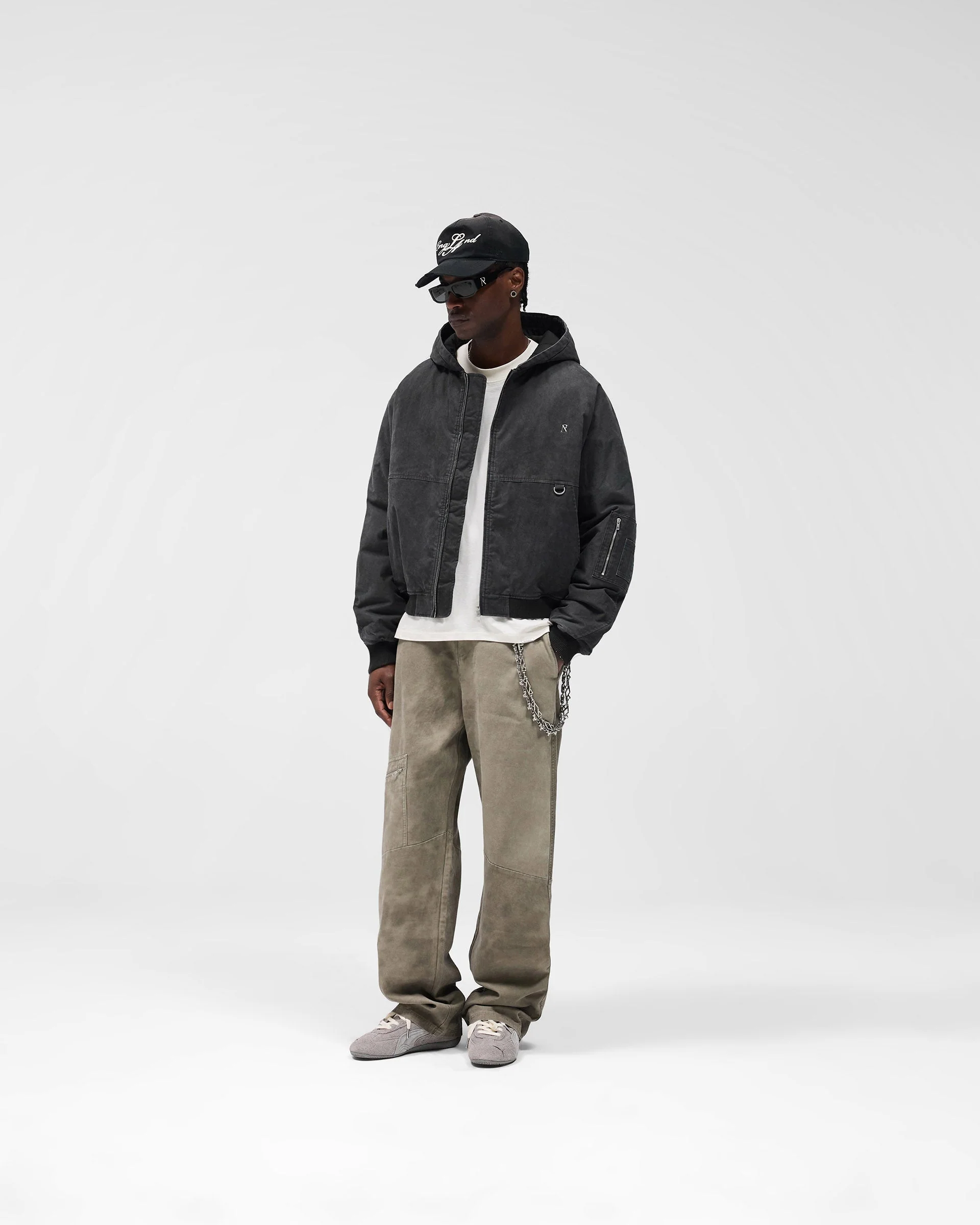 Hooded Bomber - Washed Black - Image 7