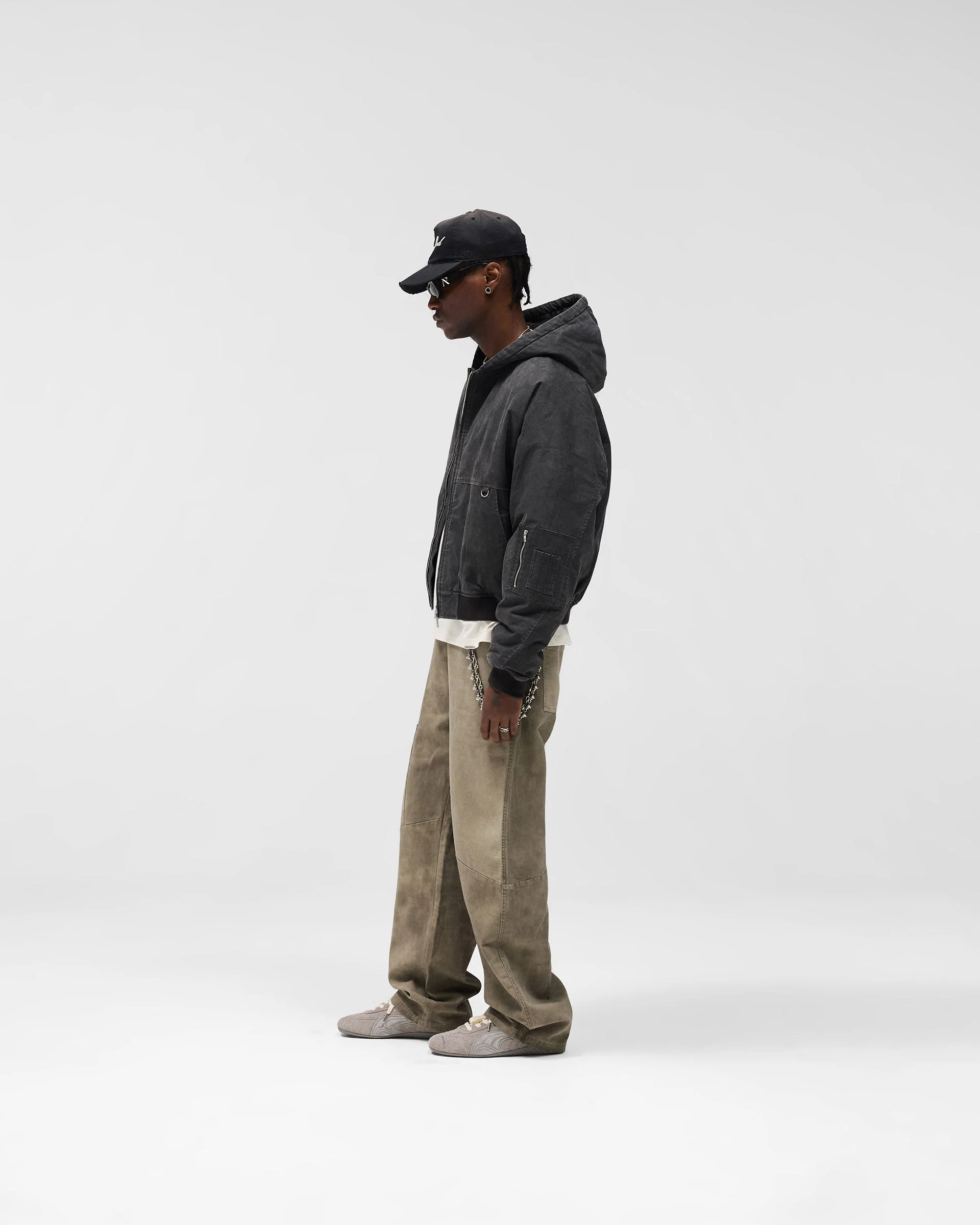 Hooded Bomber - Washed Black - Image 8