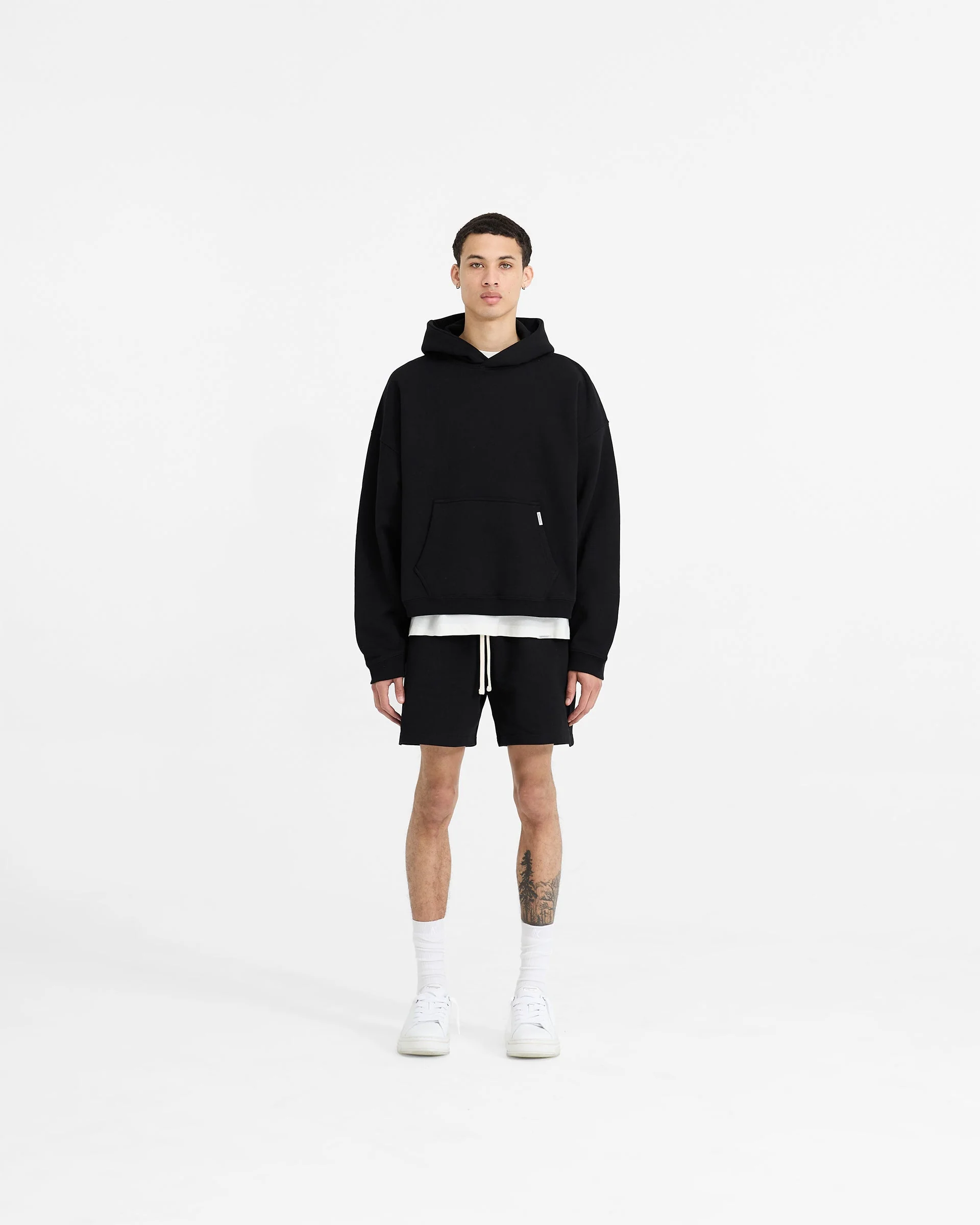 Initial Boxy Hoodie - Black - Image 5