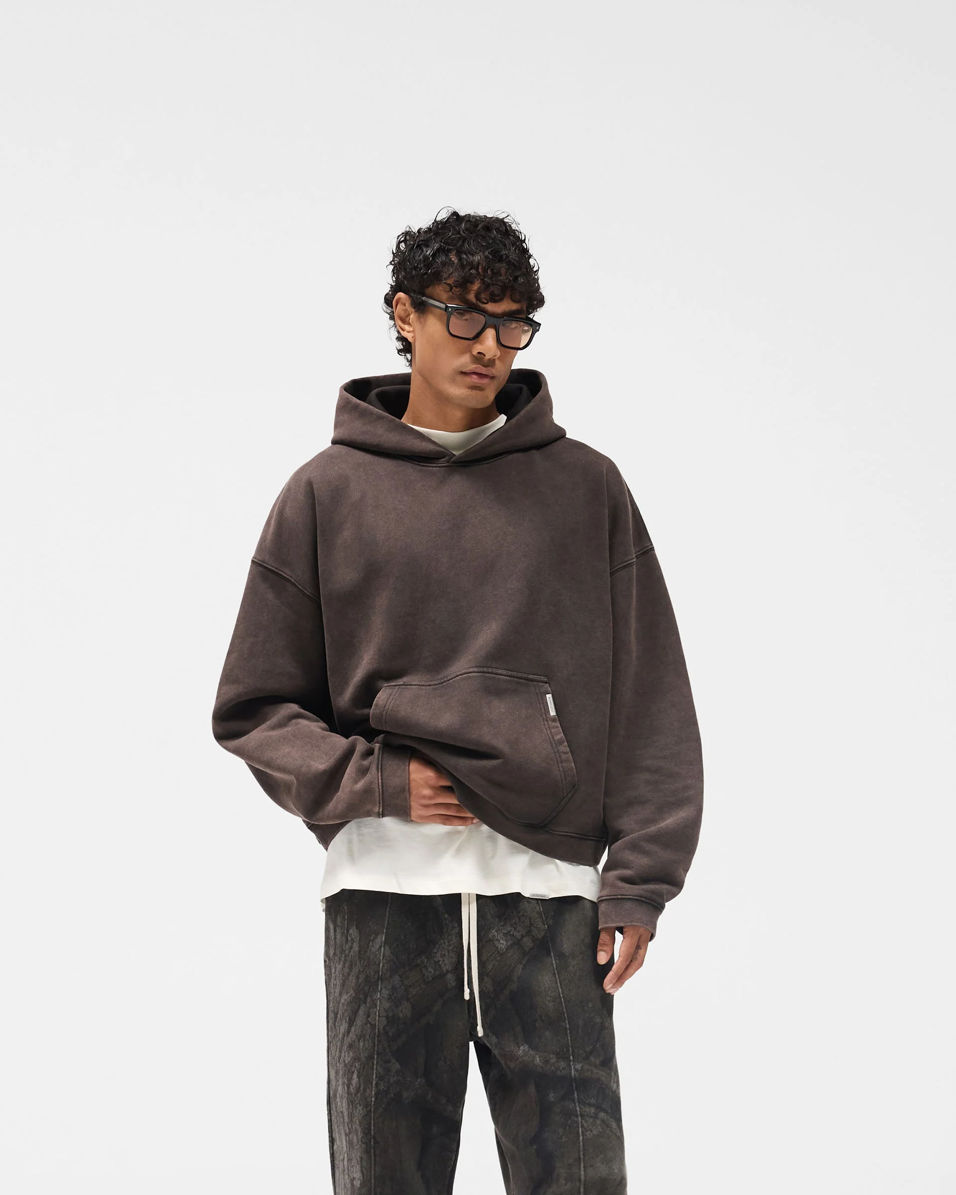 Initial Boxy Hoodie - Coffee - Image 3