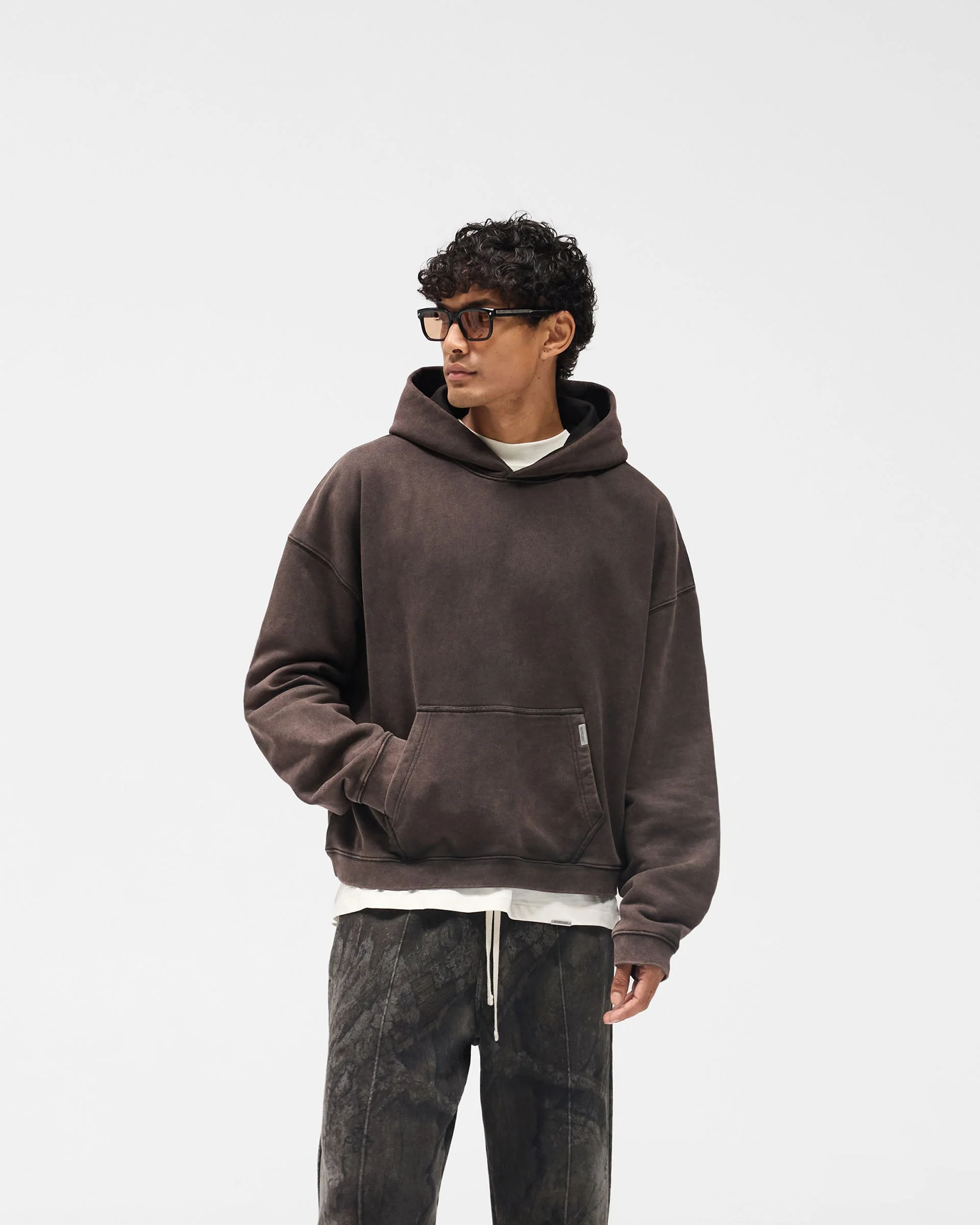 Initial Boxy Hoodie - Coffee - Image 4