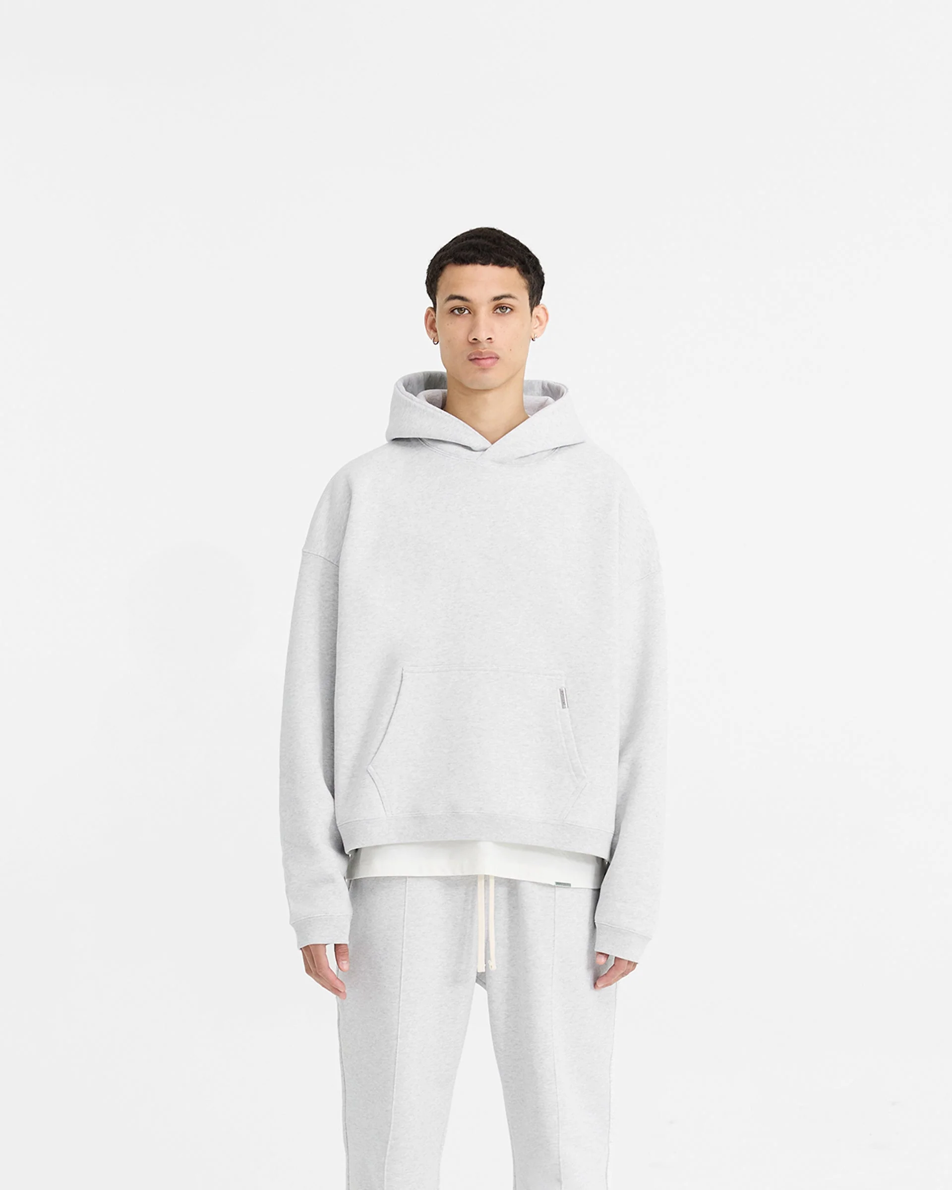 Initial Boxy Hoodie - Ice Grey Marl - Image 3