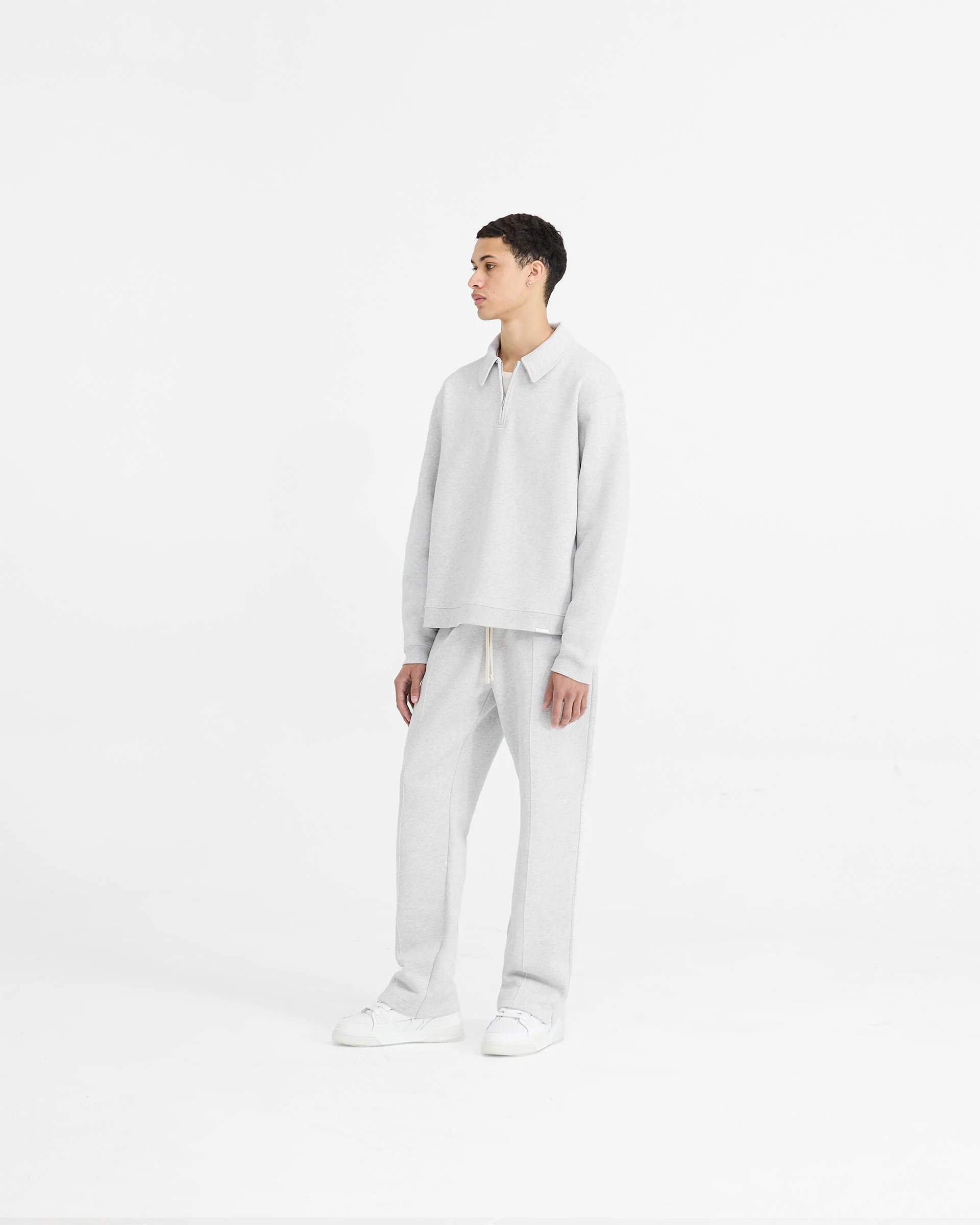Initial Boxy Quarter Zip - Ice Grey Marl - Image 6