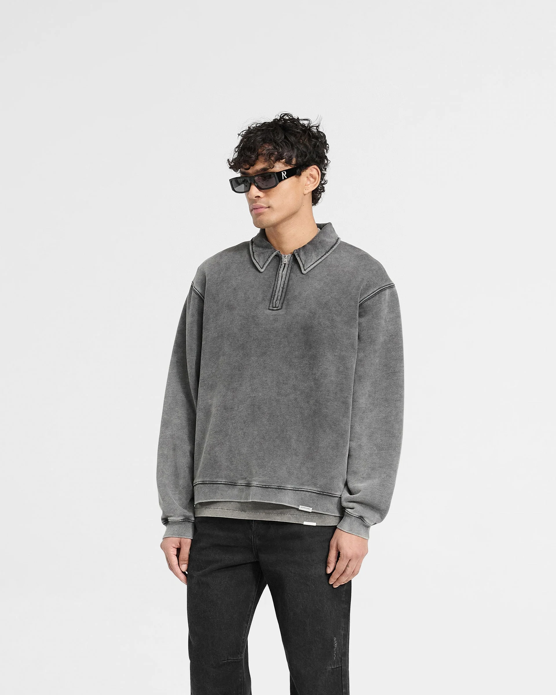 Initial Boxy Quarter Zip - Vintage Grey - Image 2