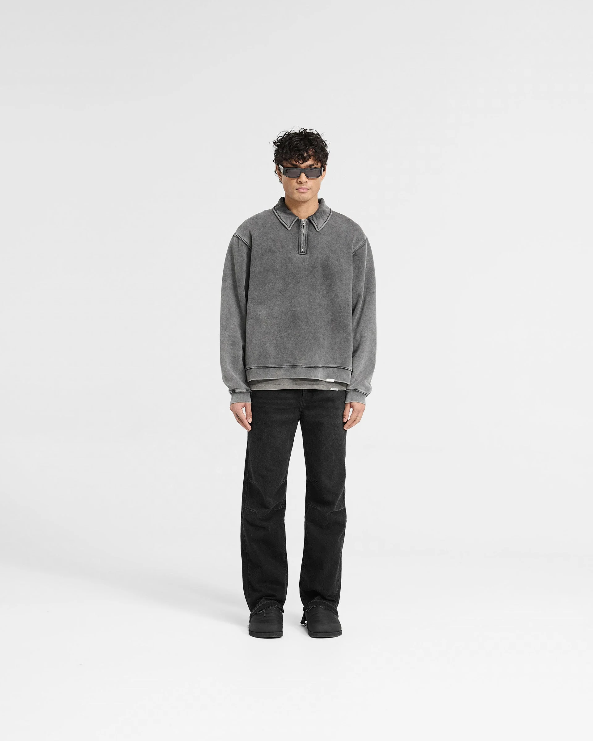Initial Boxy Quarter Zip - Vintage Grey - Image 5