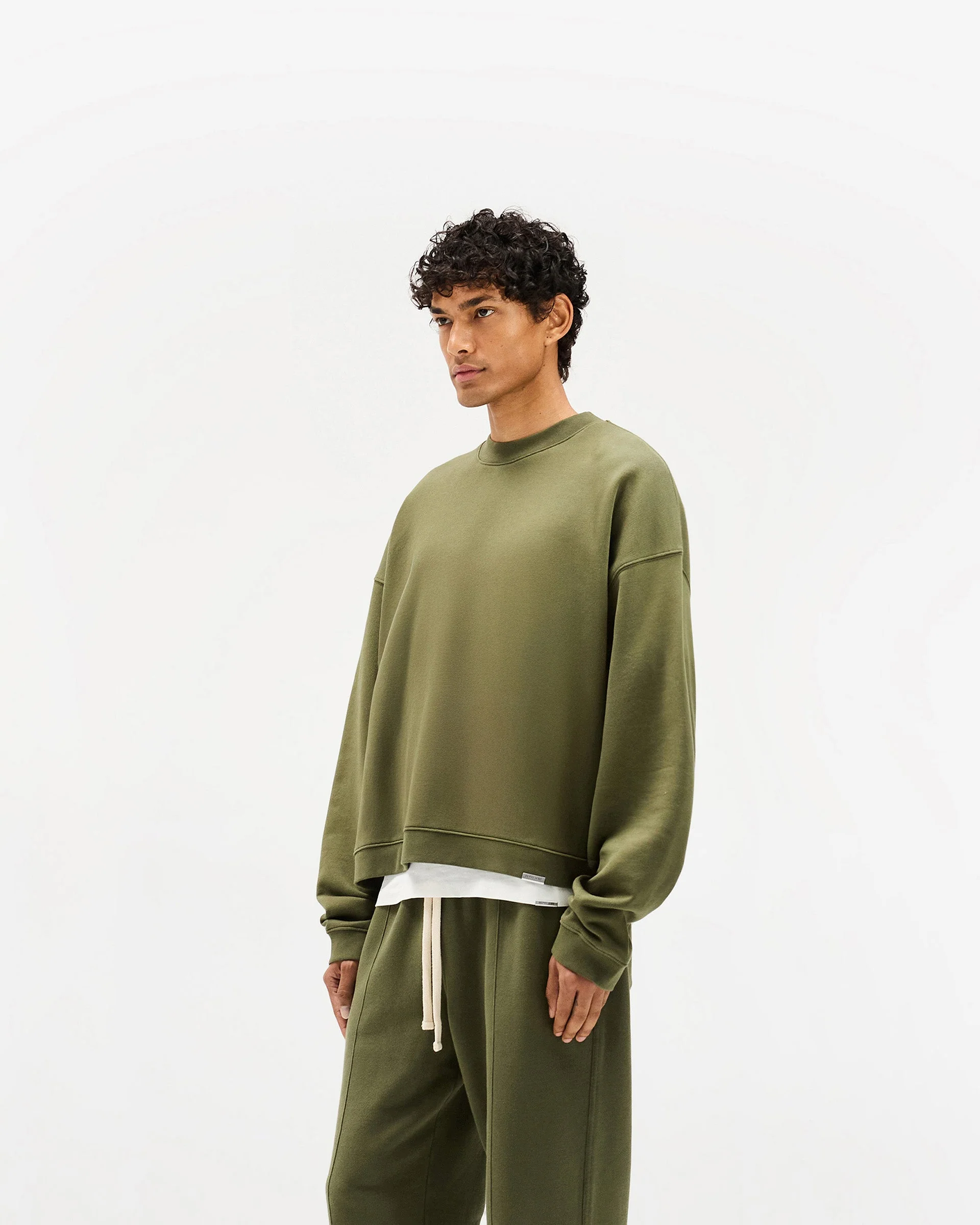 Initial Boxy Sweater - Army Green - Image 2