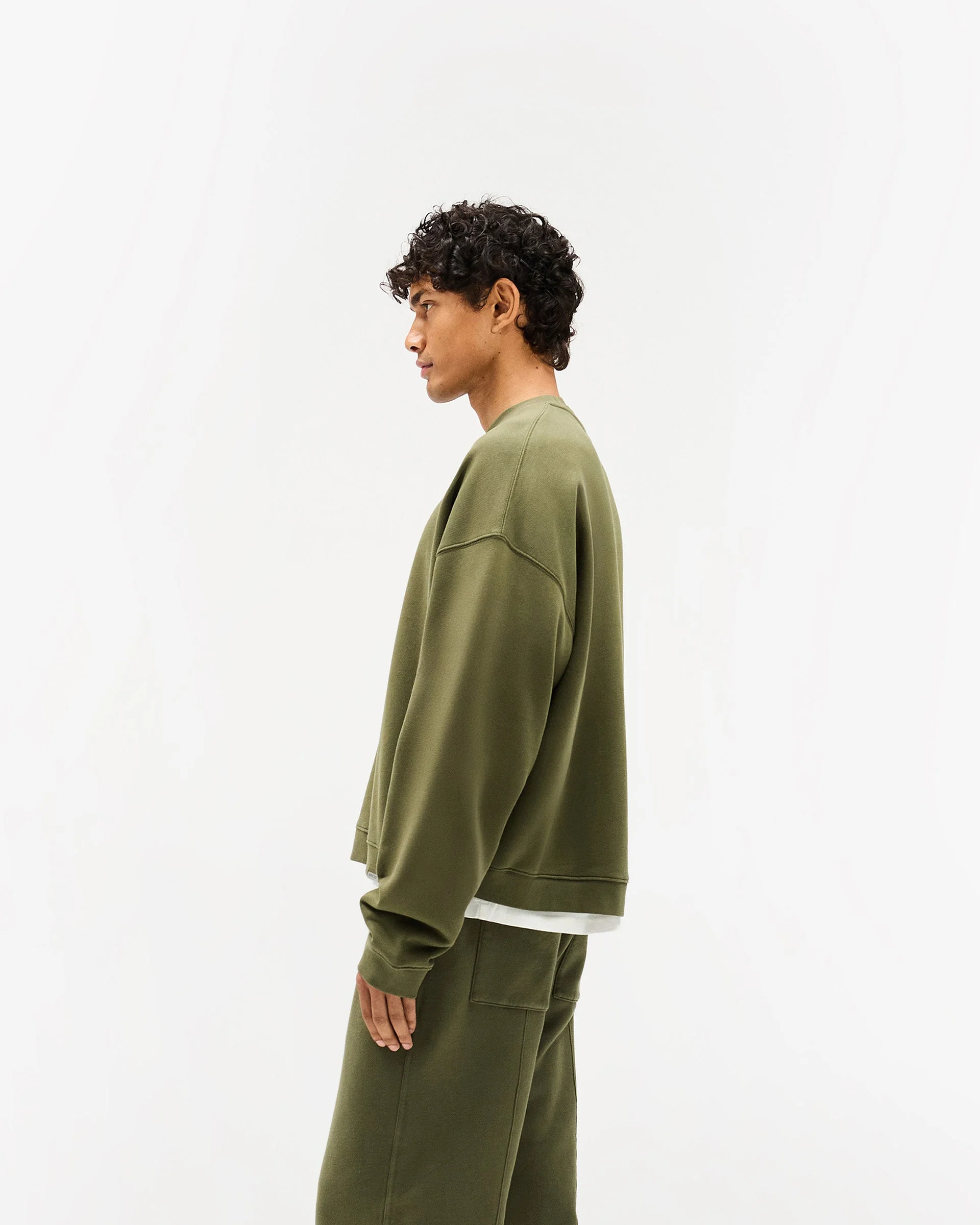 Initial Boxy Sweater - Army Green - Image 4
