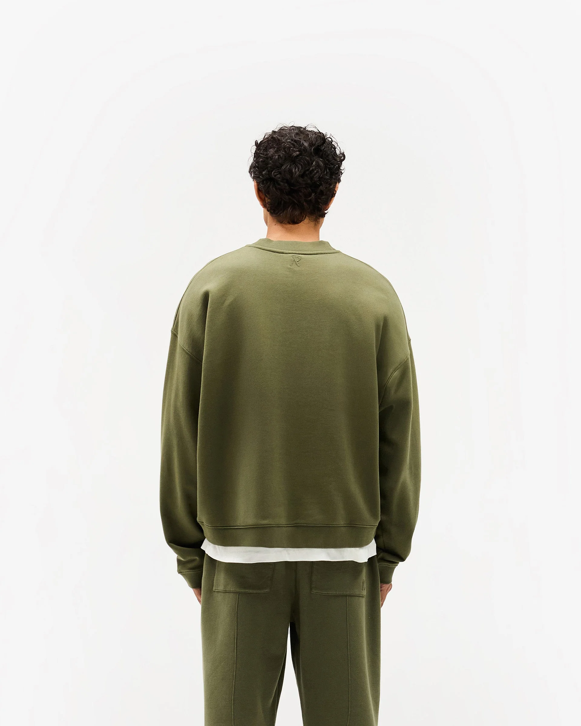 Initial Boxy Sweater - Army Green - Image 5