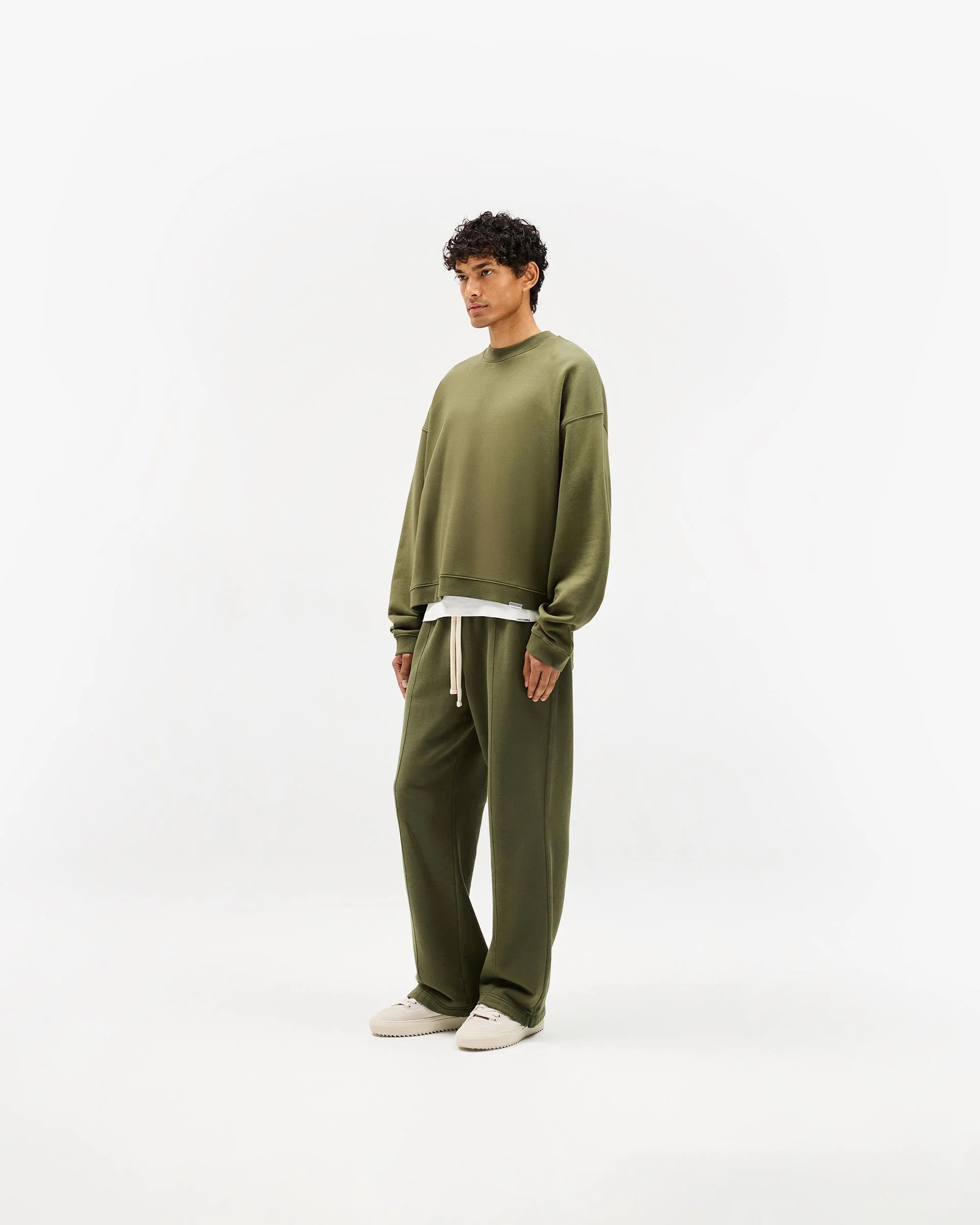 Initial Boxy Sweater - Army Green - Image 7
