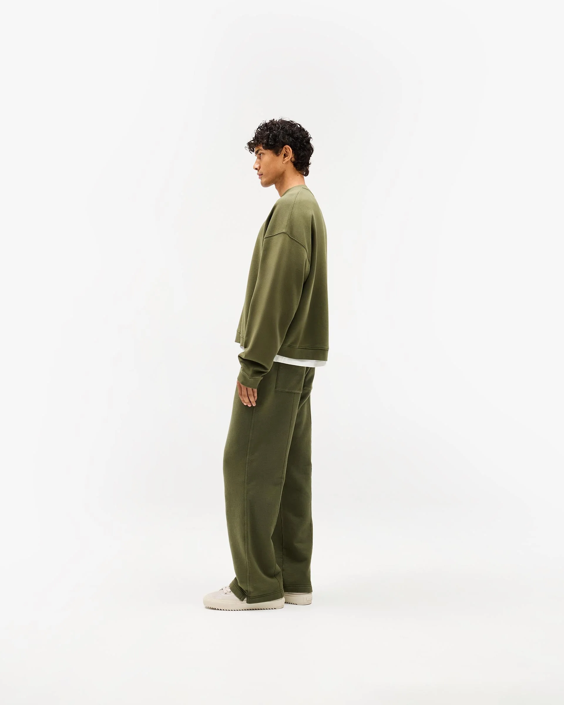 Initial Boxy Sweater - Army Green - Image 9