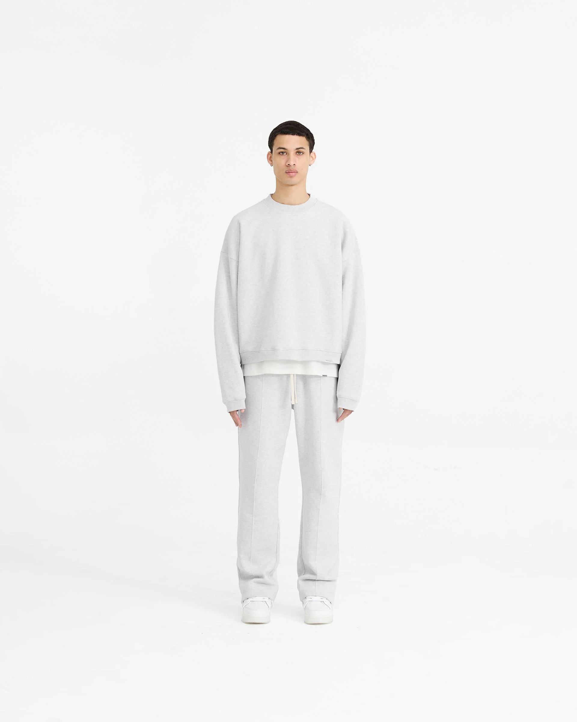 Initial Boxy Sweater - Ice Grey Marl - Image 5