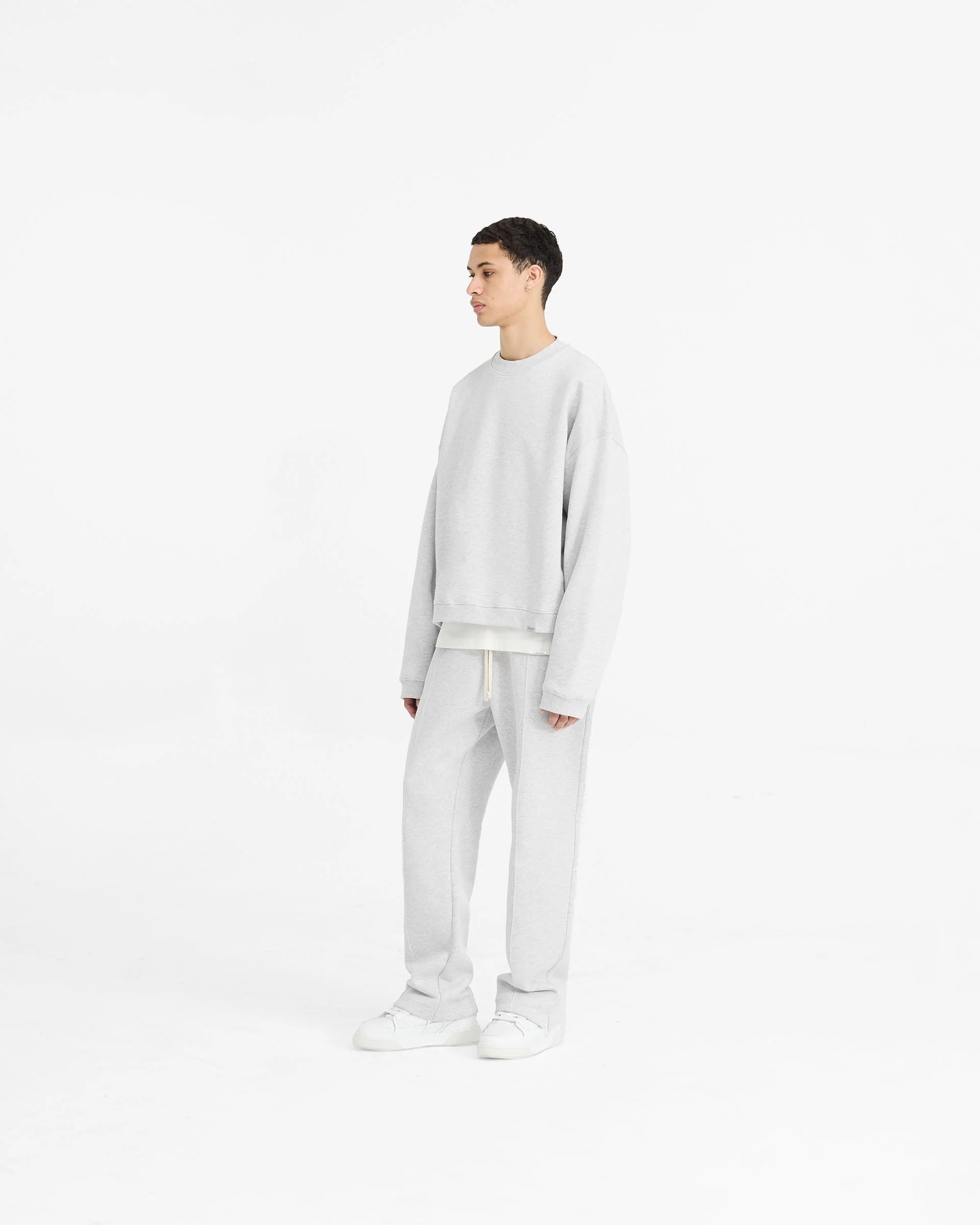 Initial Boxy Sweater - Ice Grey Marl - Image 6
