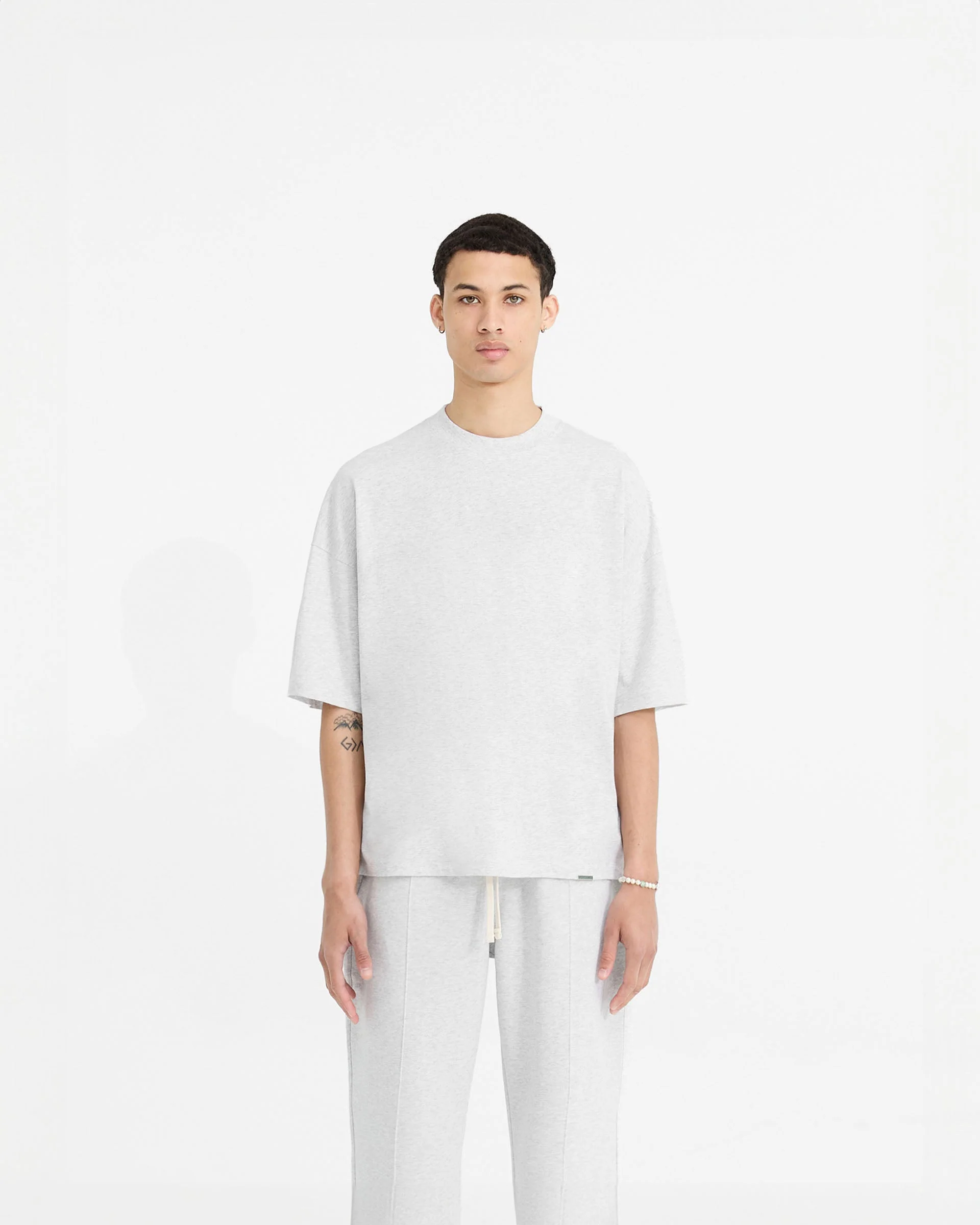 Initial Boxy T-Shirt - Ice Grey Marl - Image 3