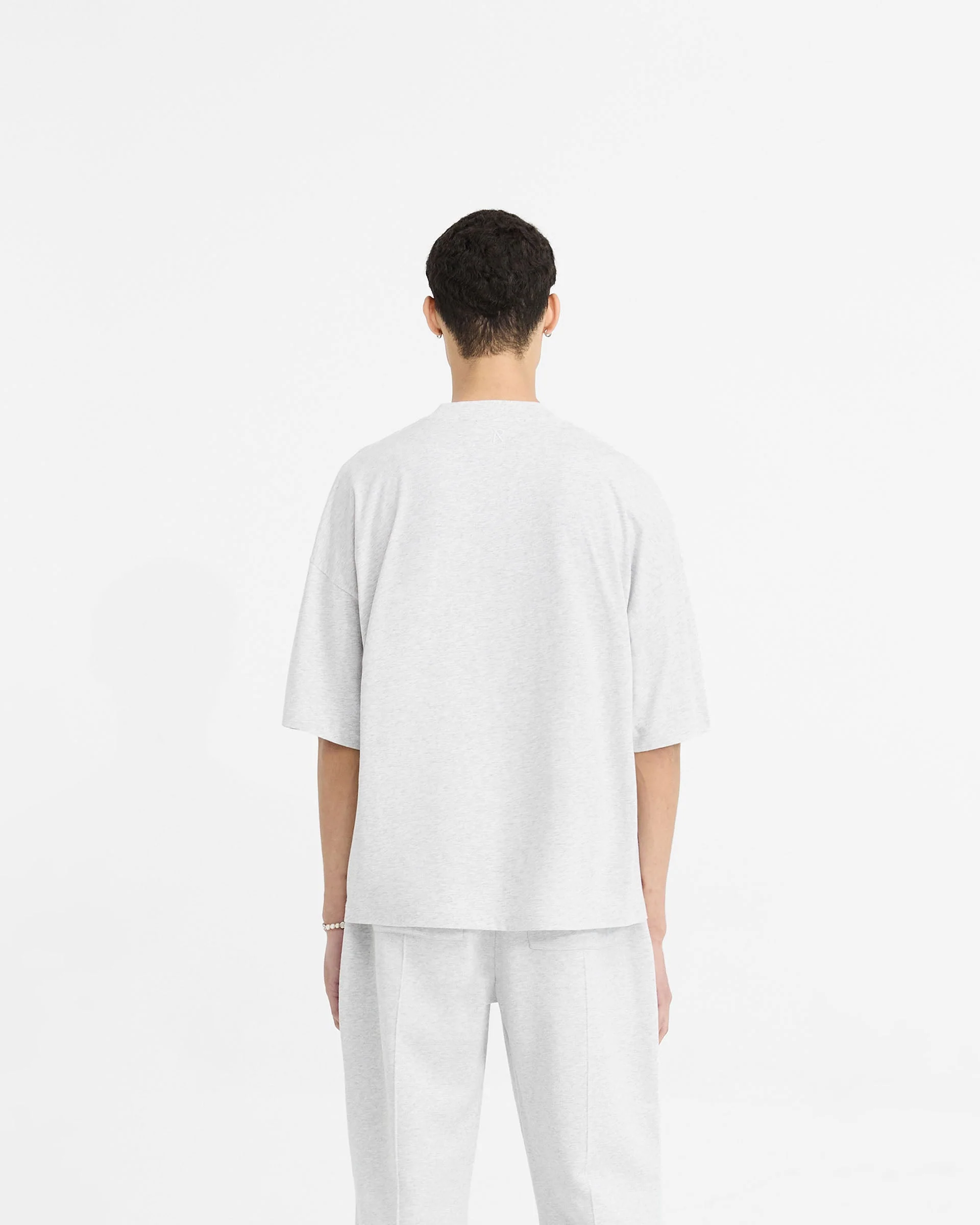 Initial Boxy T-Shirt - Ice Grey Marl - Image 4