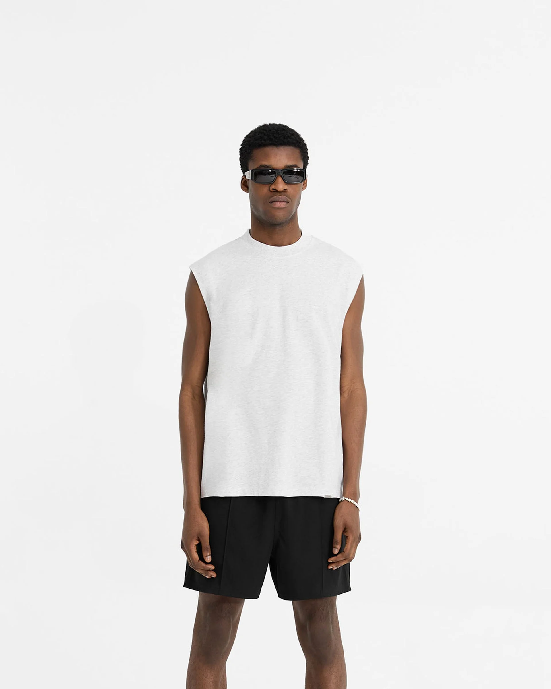 Initial Boxy Tank - Ice Grey Marl - Image 3