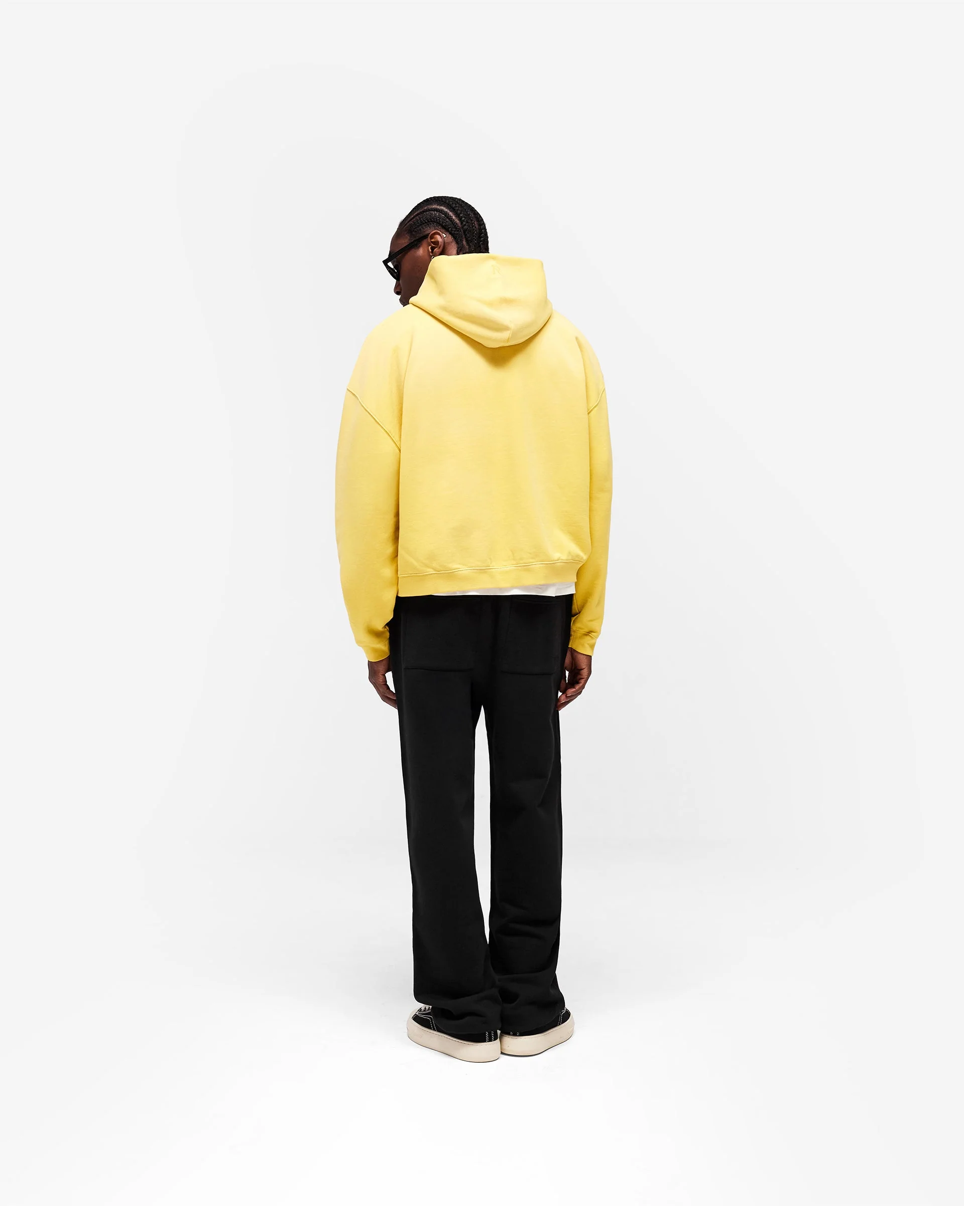Initial Boxy Zip Through Hoodie - Canary Yellow - Image 9