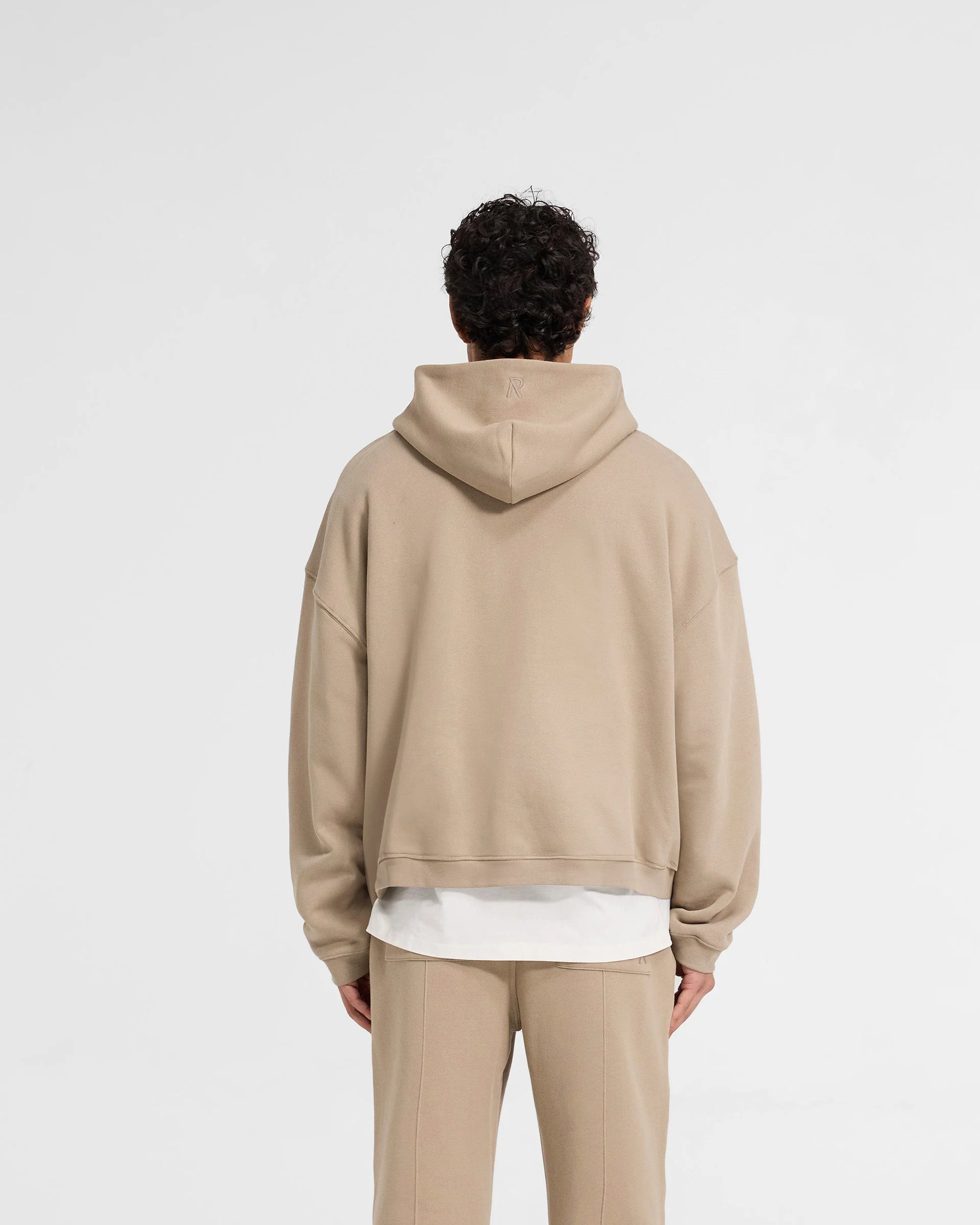 Initial Boxy Zip Through Hoodie - Dune - Image 4