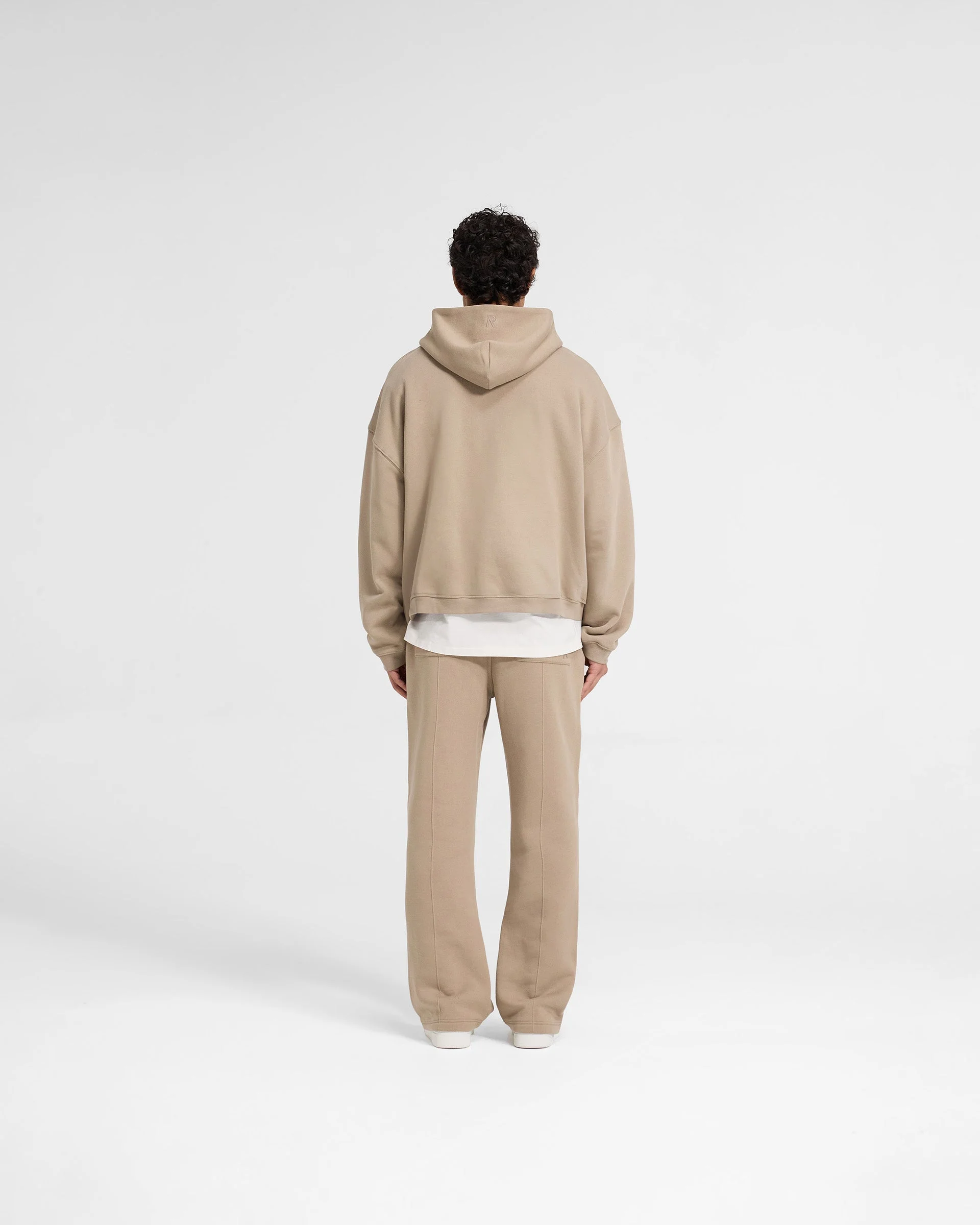 Initial Boxy Zip Through Hoodie - Dune - Image 7