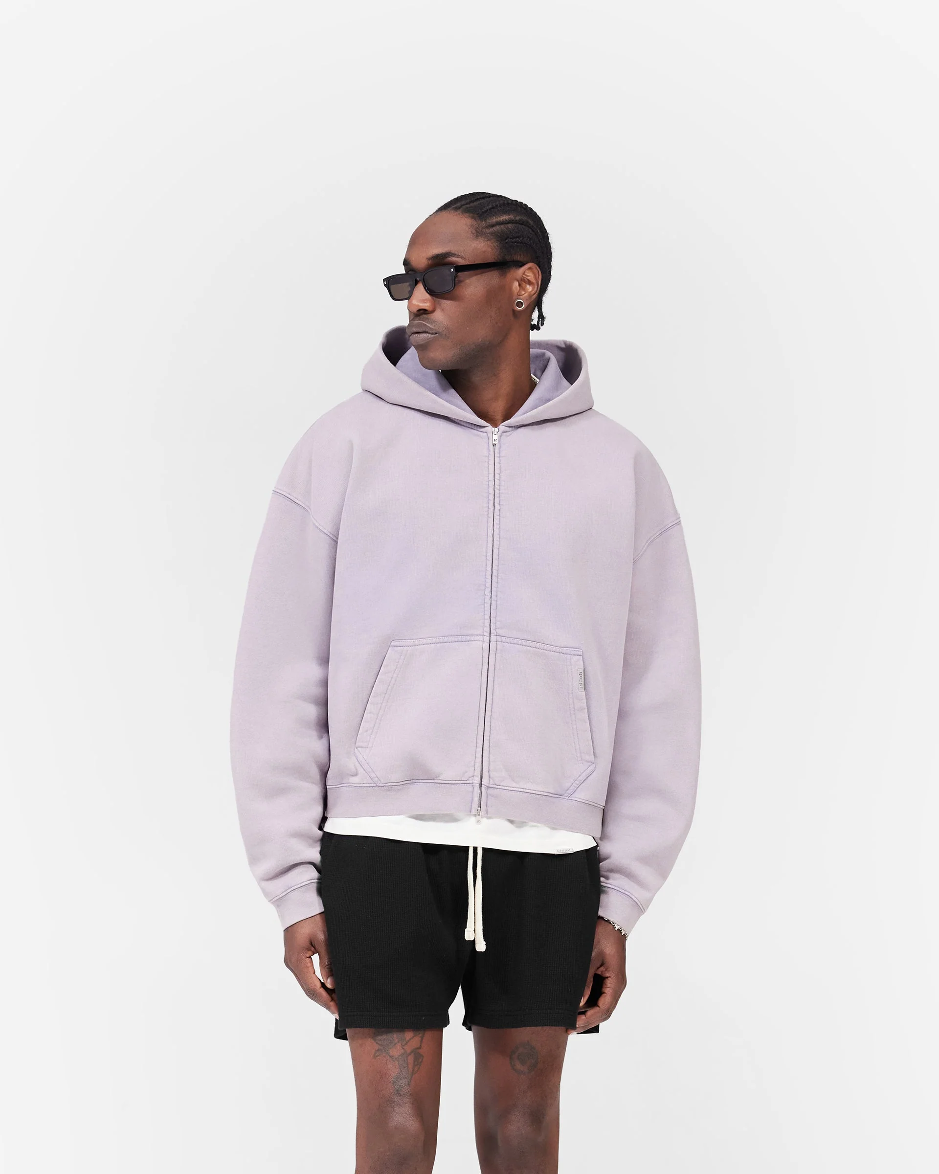 Initial Boxy Zip Through Hoodie - Mist - Image 2