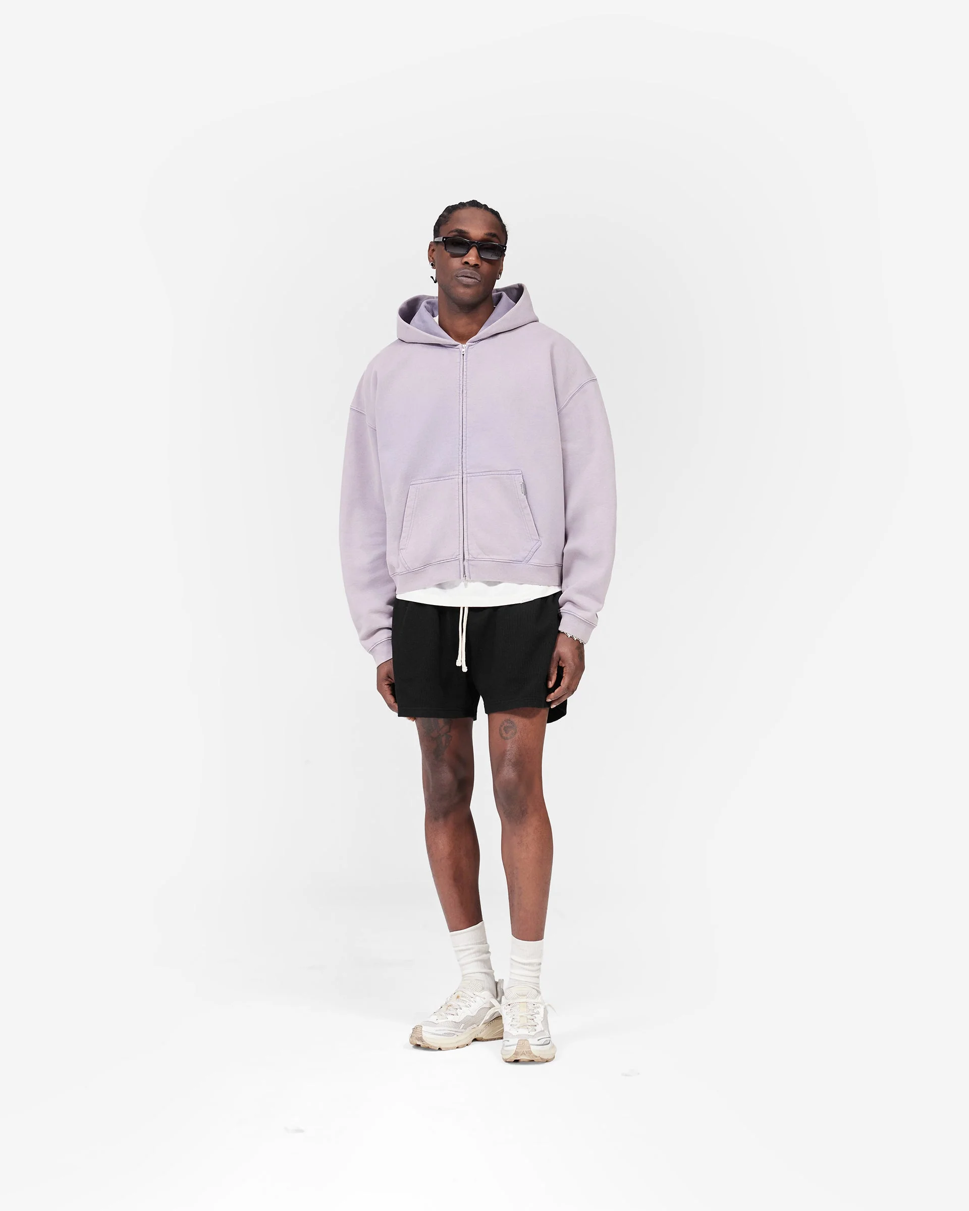 Initial Boxy Zip Through Hoodie - Mist - Image 6