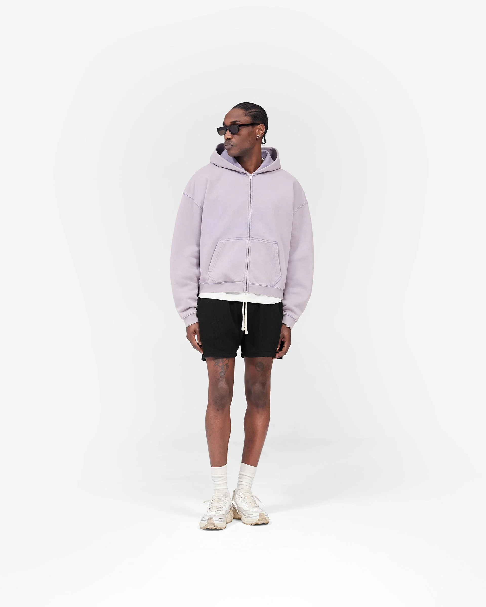 Initial Boxy Zip Through Hoodie - Mist - Image 7