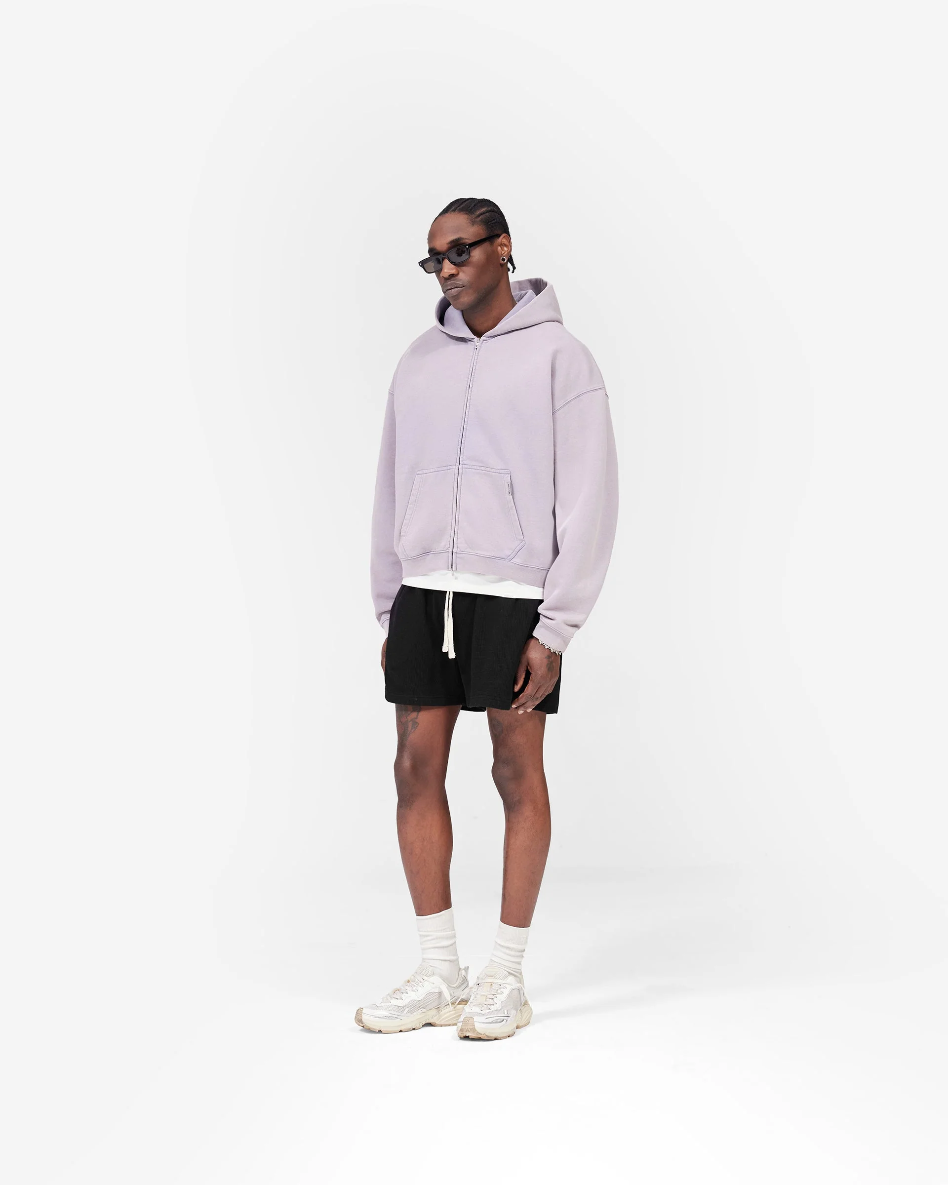 Initial Boxy Zip Through Hoodie - Mist - Image 8