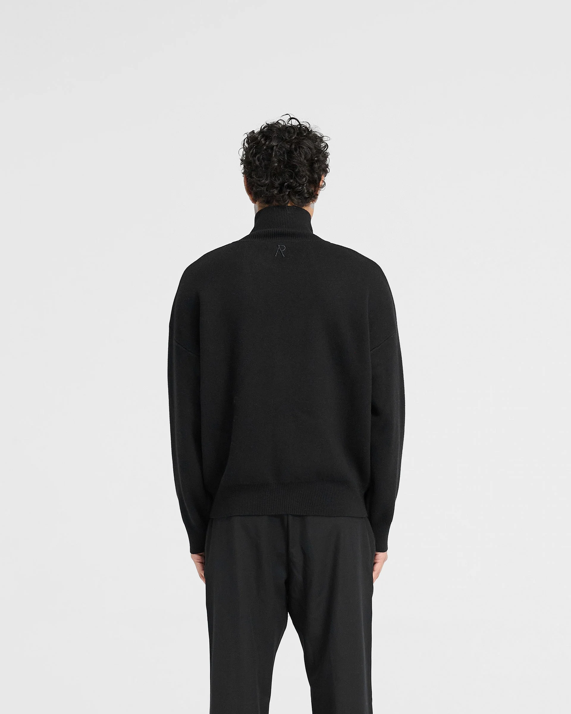Initial Knitted Track Jacket - Jet Black - Image 5