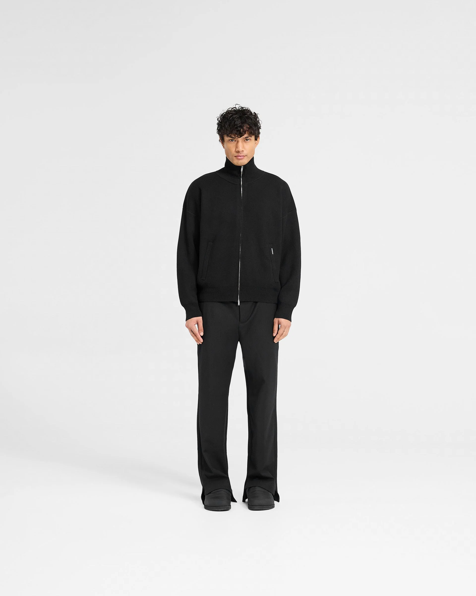 Initial Knitted Track Jacket - Jet Black - Image 6