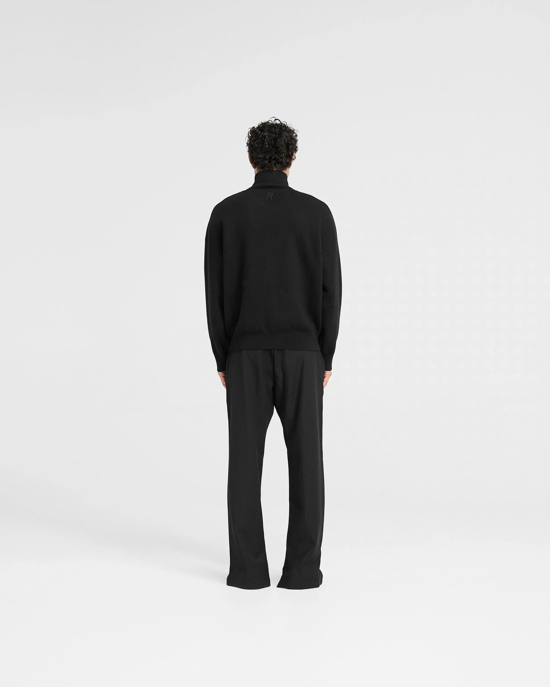 Initial Knitted Track Jacket - Jet Black - Image 8