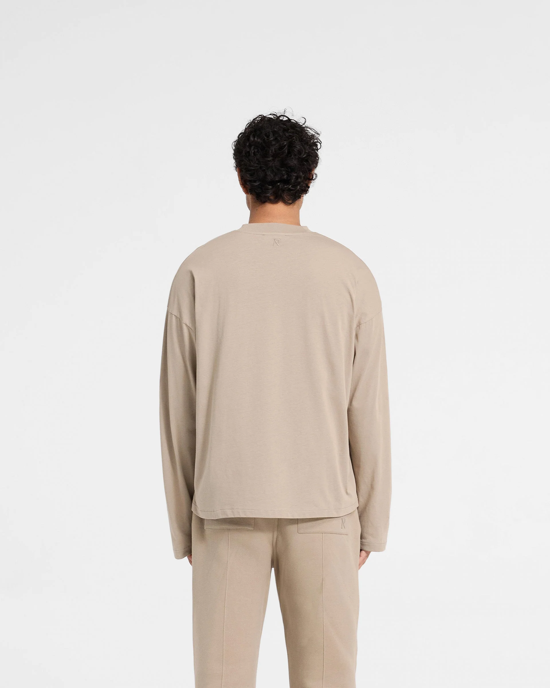 Initial Long Sleeve Open Cuff T-Shirt - Dune - Image 4
