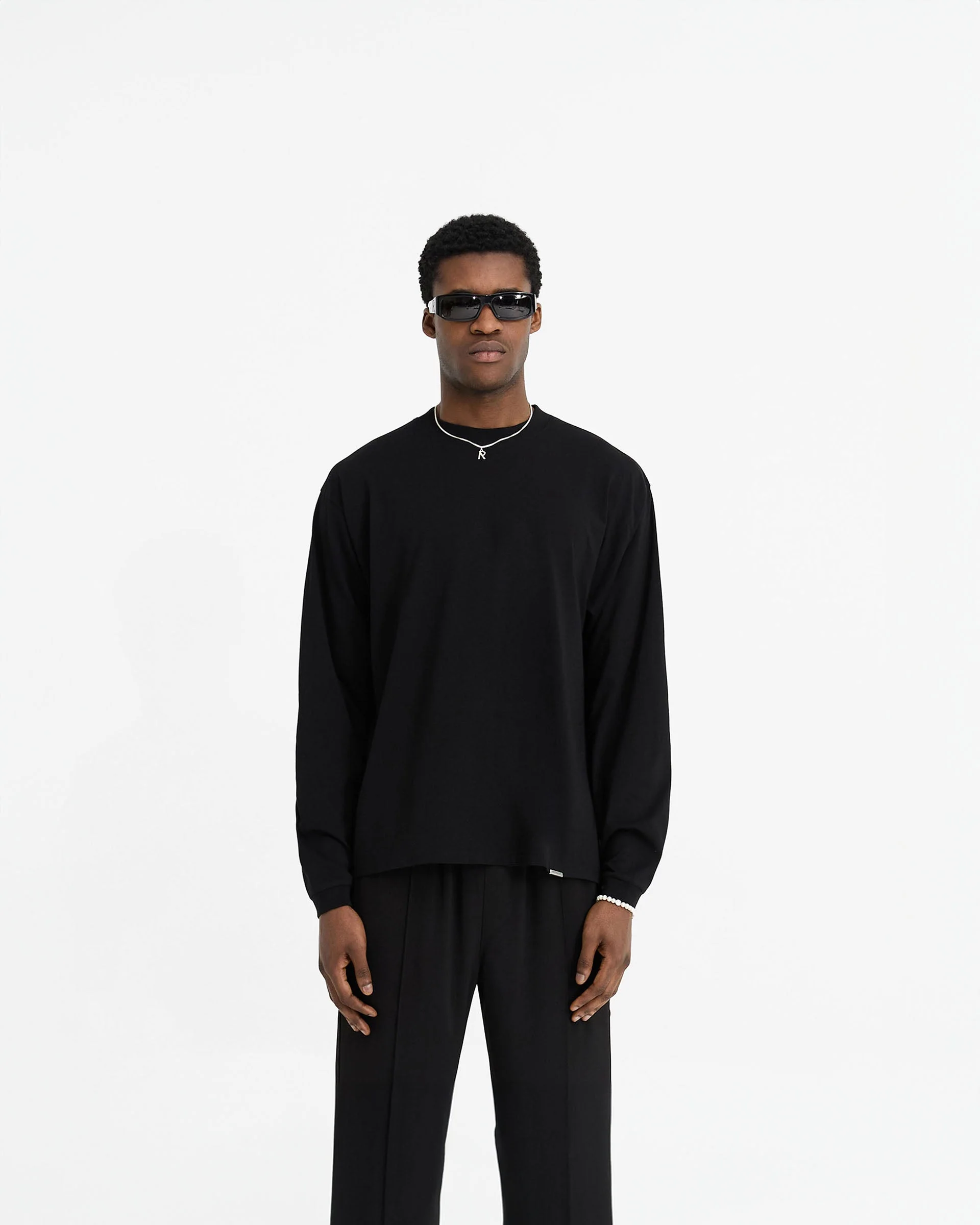 Initial Long Sleeve T-Shirt - Black - Image 3
