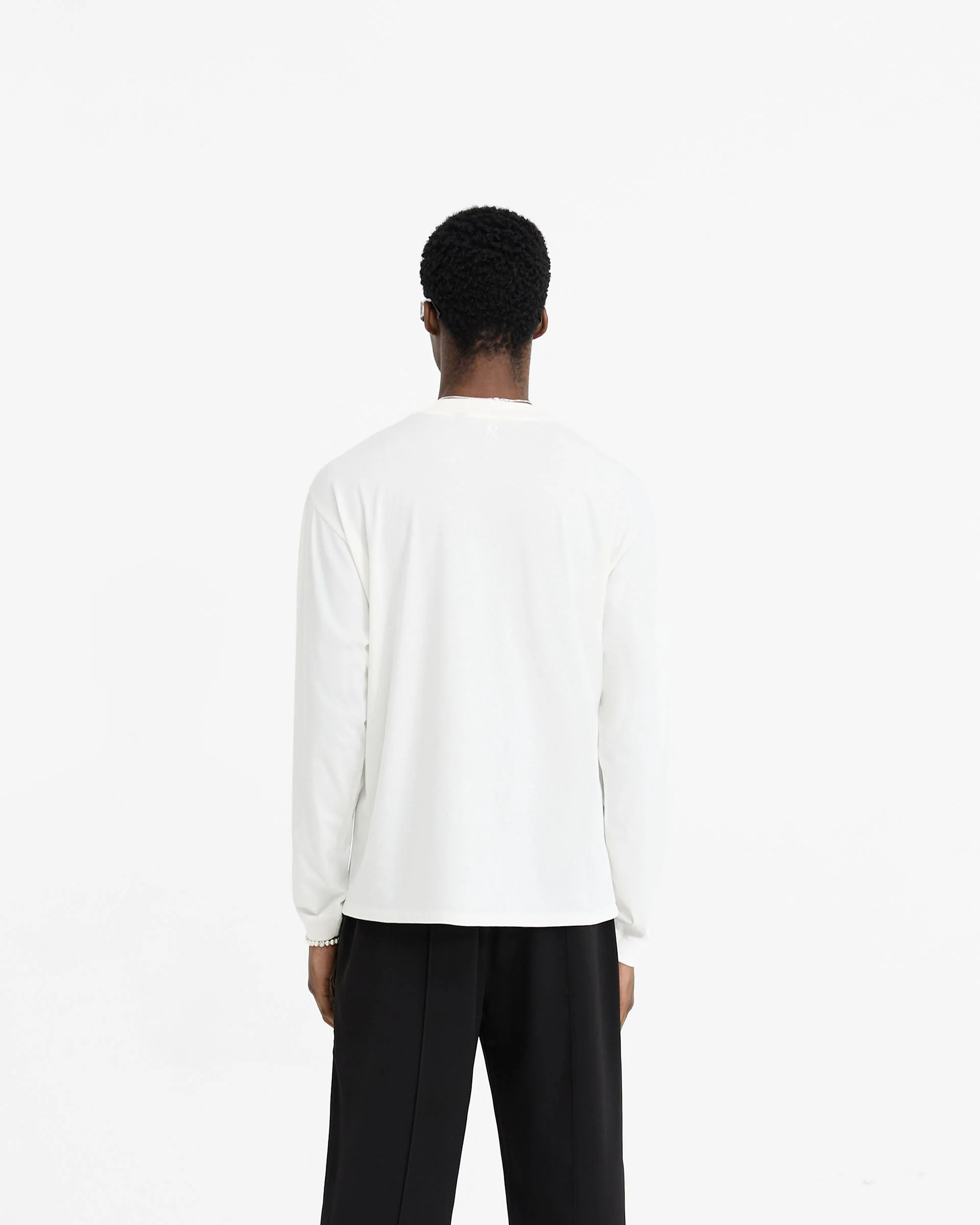 Initial Long Sleeve T-Shirt - Flat White - Image 4