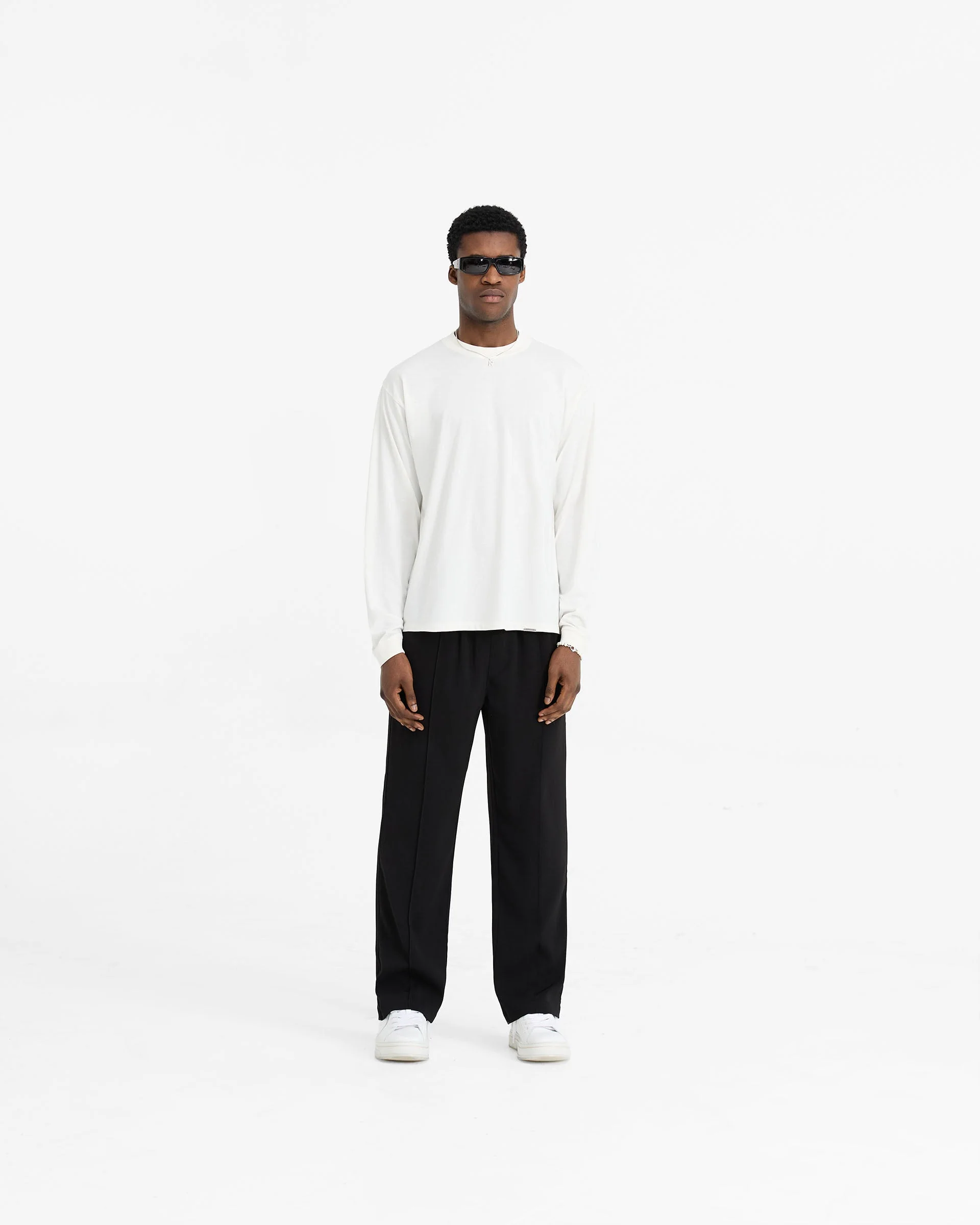 Initial Long Sleeve T-Shirt - Flat White - Image 5