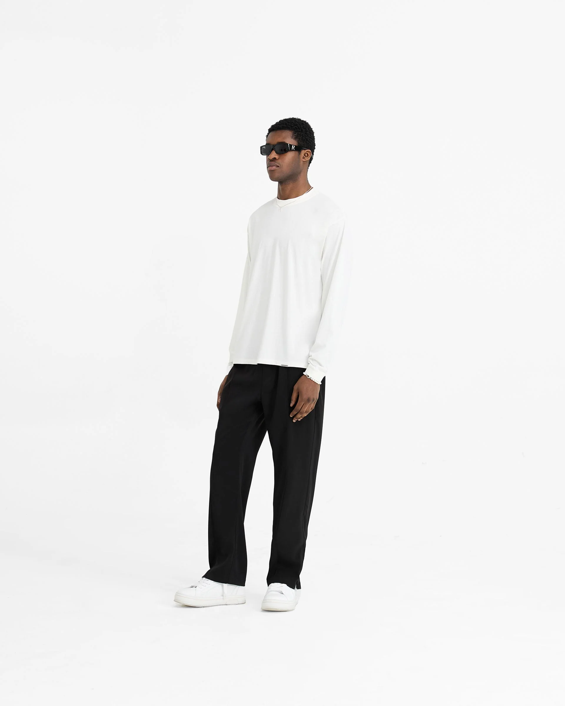 Initial Long Sleeve T-Shirt - Flat White - Image 6