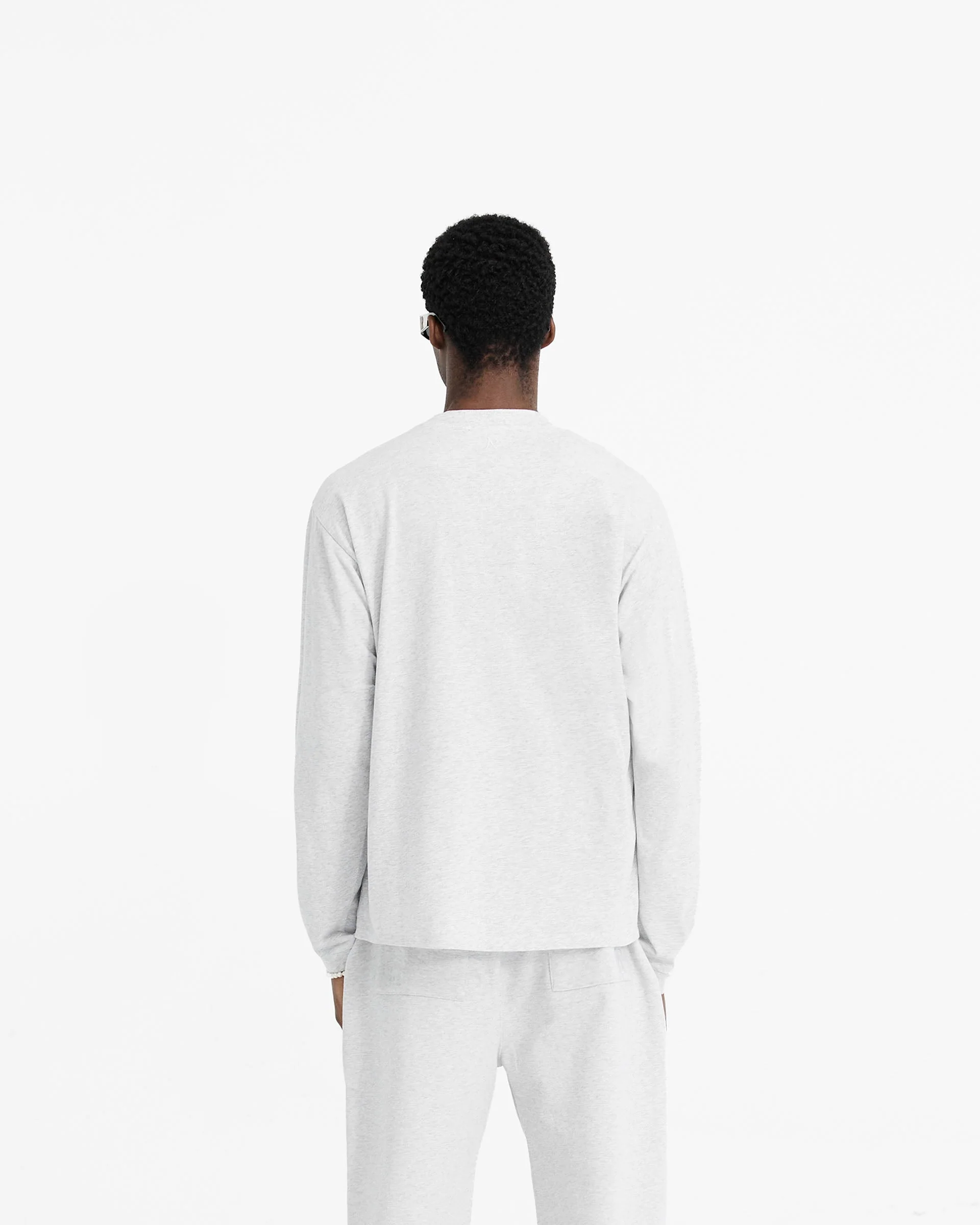 Initial Long Sleeve T-Shirt - Ice Grey Marl - Image 4