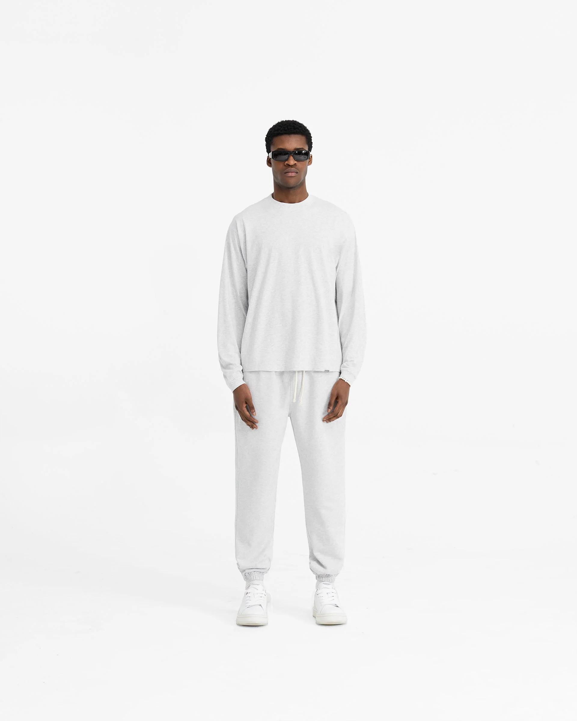 Initial Long Sleeve T-Shirt - Ice Grey Marl - Image 5