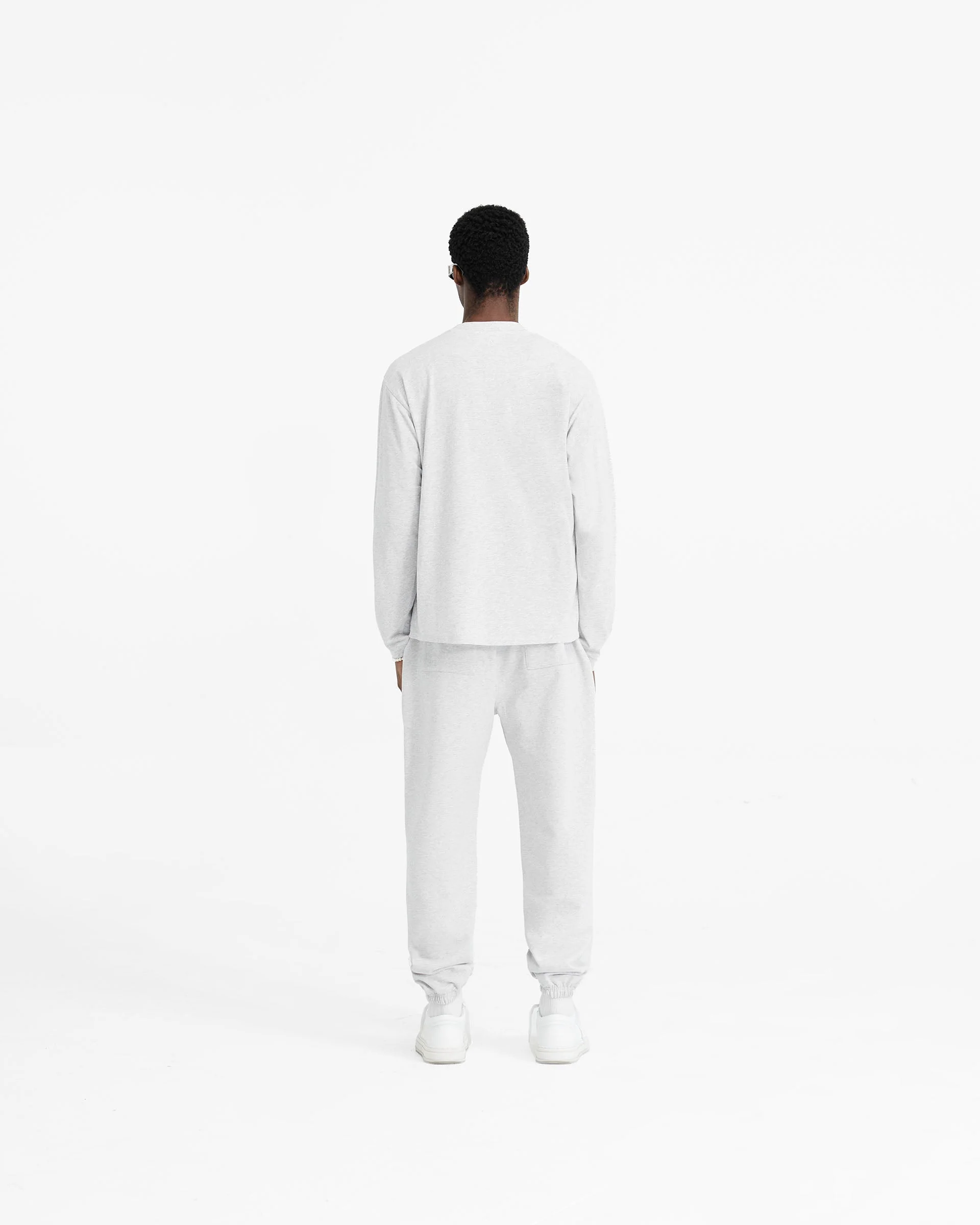 Initial Long Sleeve T-Shirt - Ice Grey Marl - Image 7