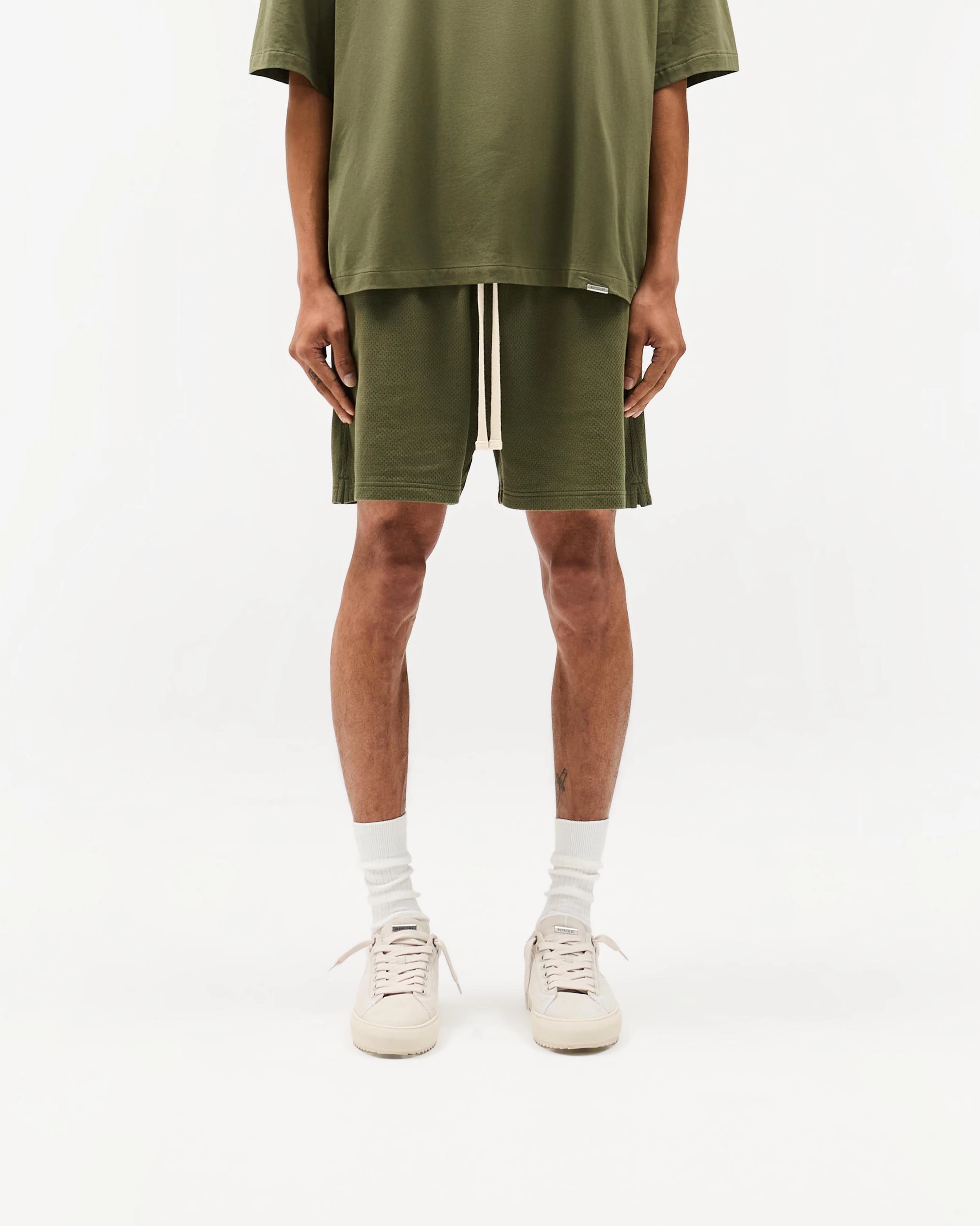 Initial Mesh Shorts - Army Green - Image 3