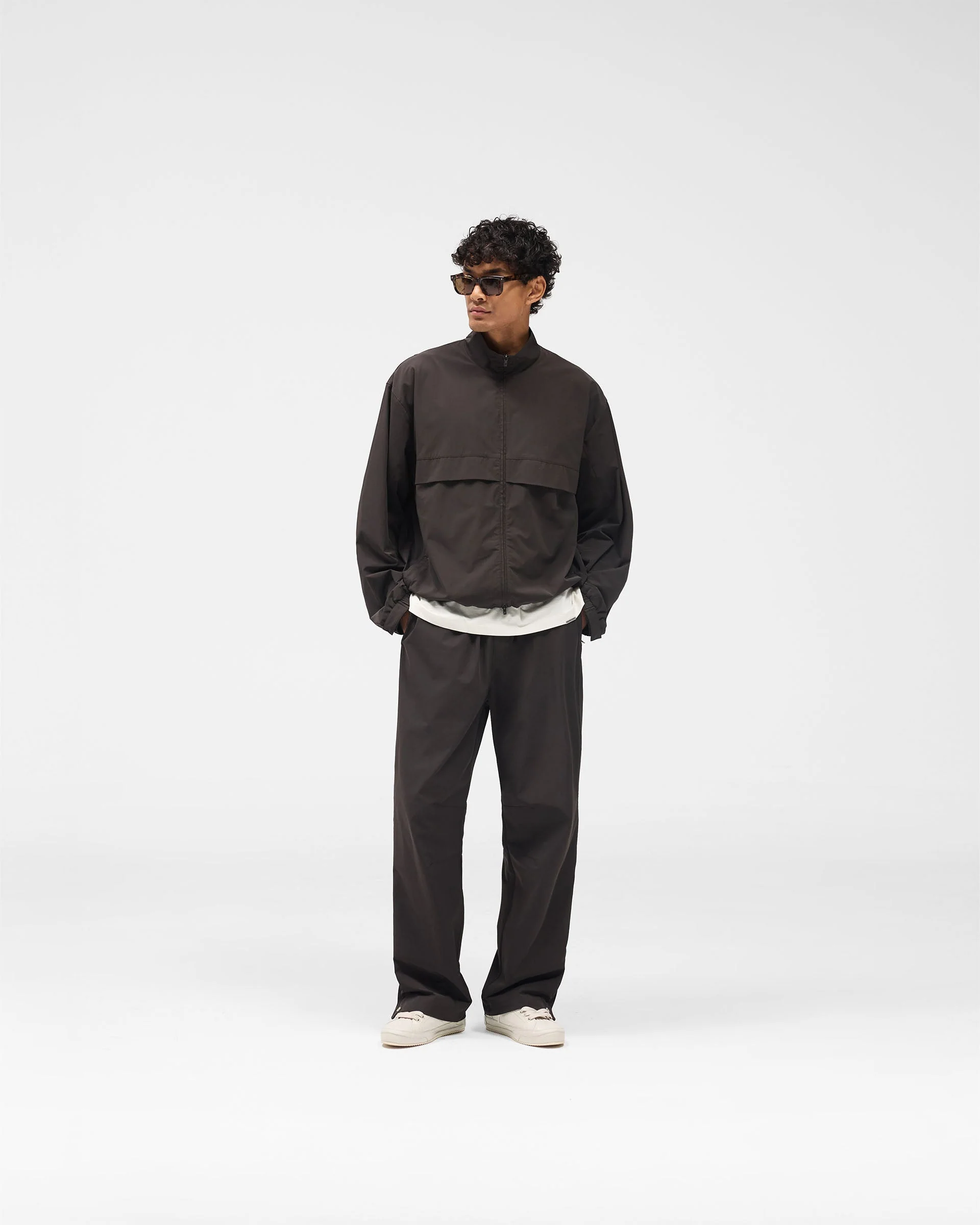 Initial Nylon Track Jacket - Coffee - Image 10