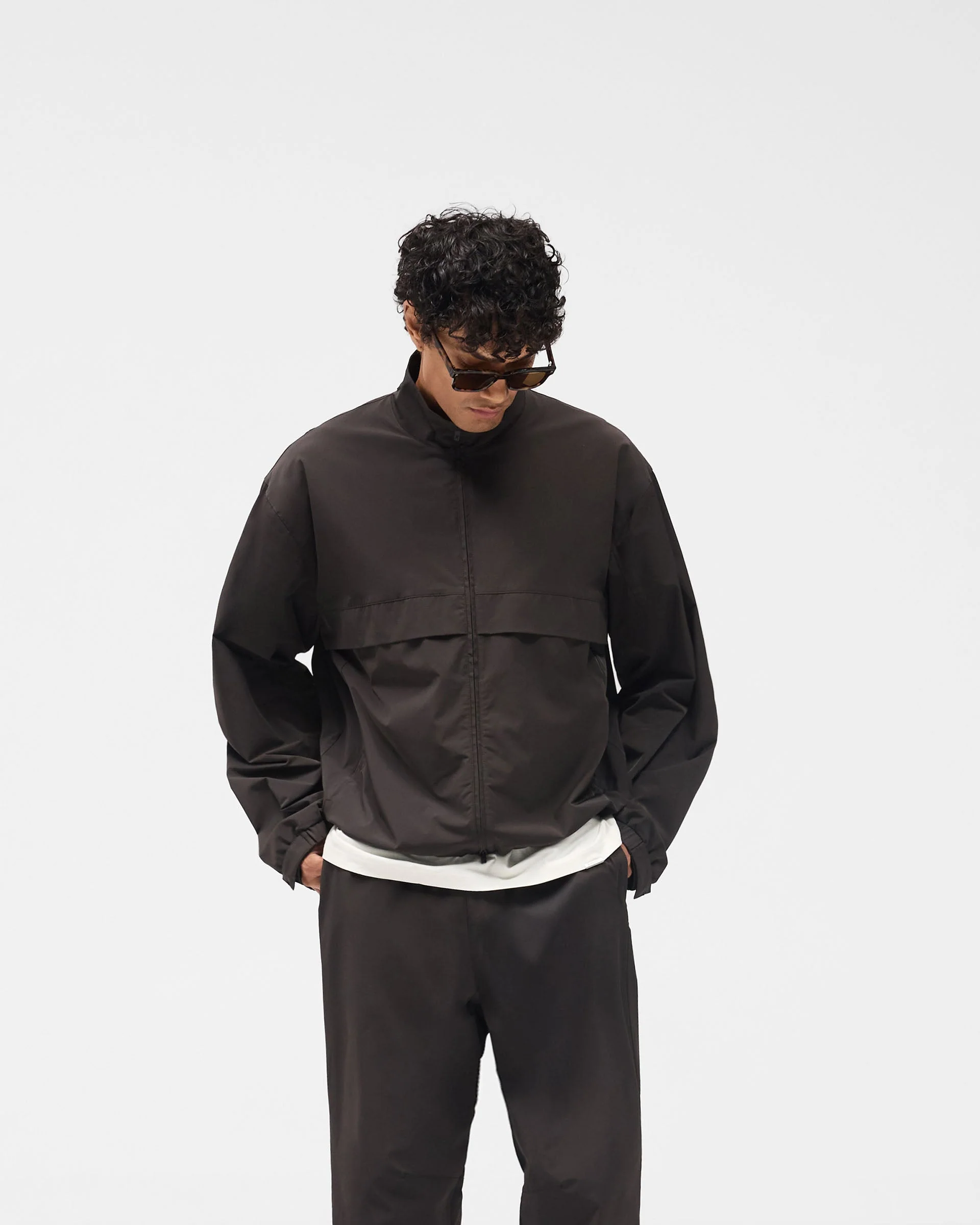 Initial Nylon Track Jacket - Coffee - Image 5