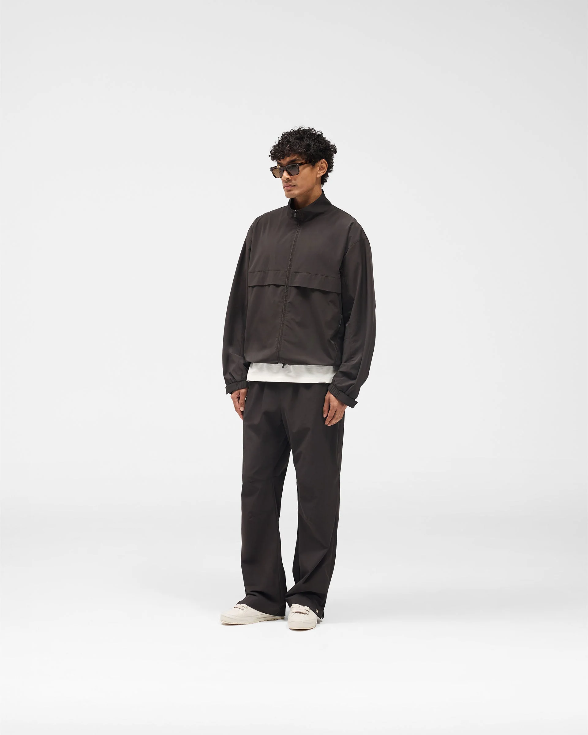 Initial Nylon Track Jacket - Coffee - Image 8
