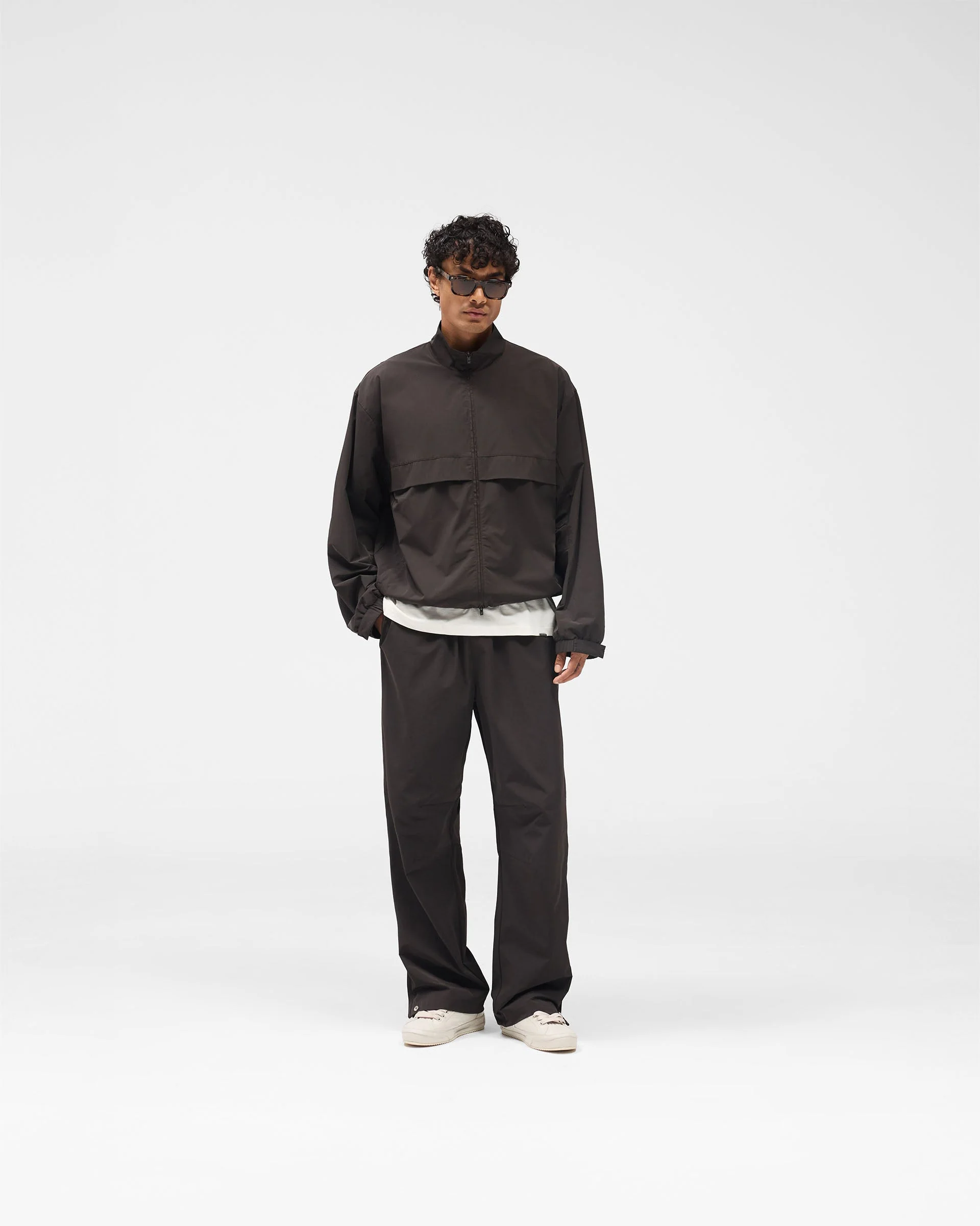 Initial Nylon Track Jacket - Coffee - Image 9