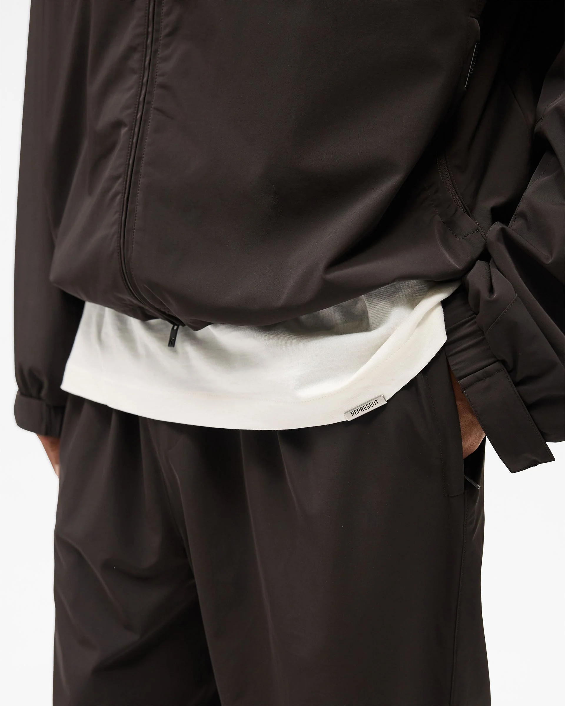 Initial Nylon Track Pant - Coffee - Image 6