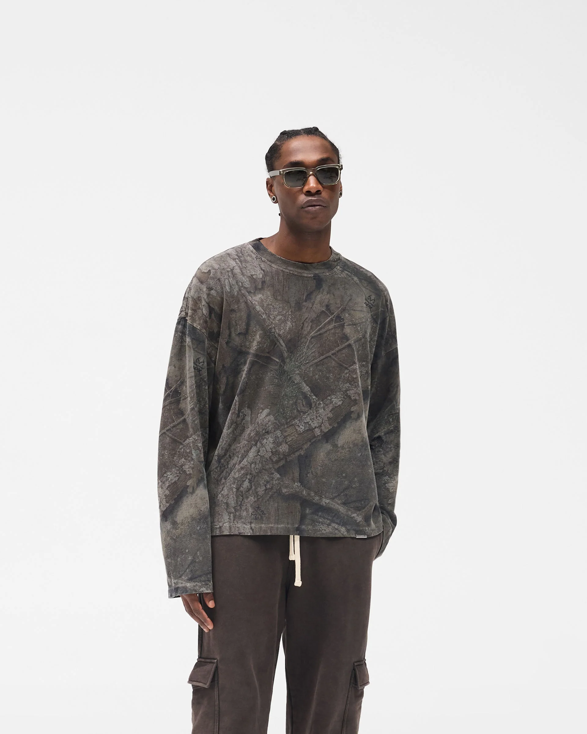 Initial Overdye Realtree® Long Sleeve T-Shirt - Overdyed Black - Image 3