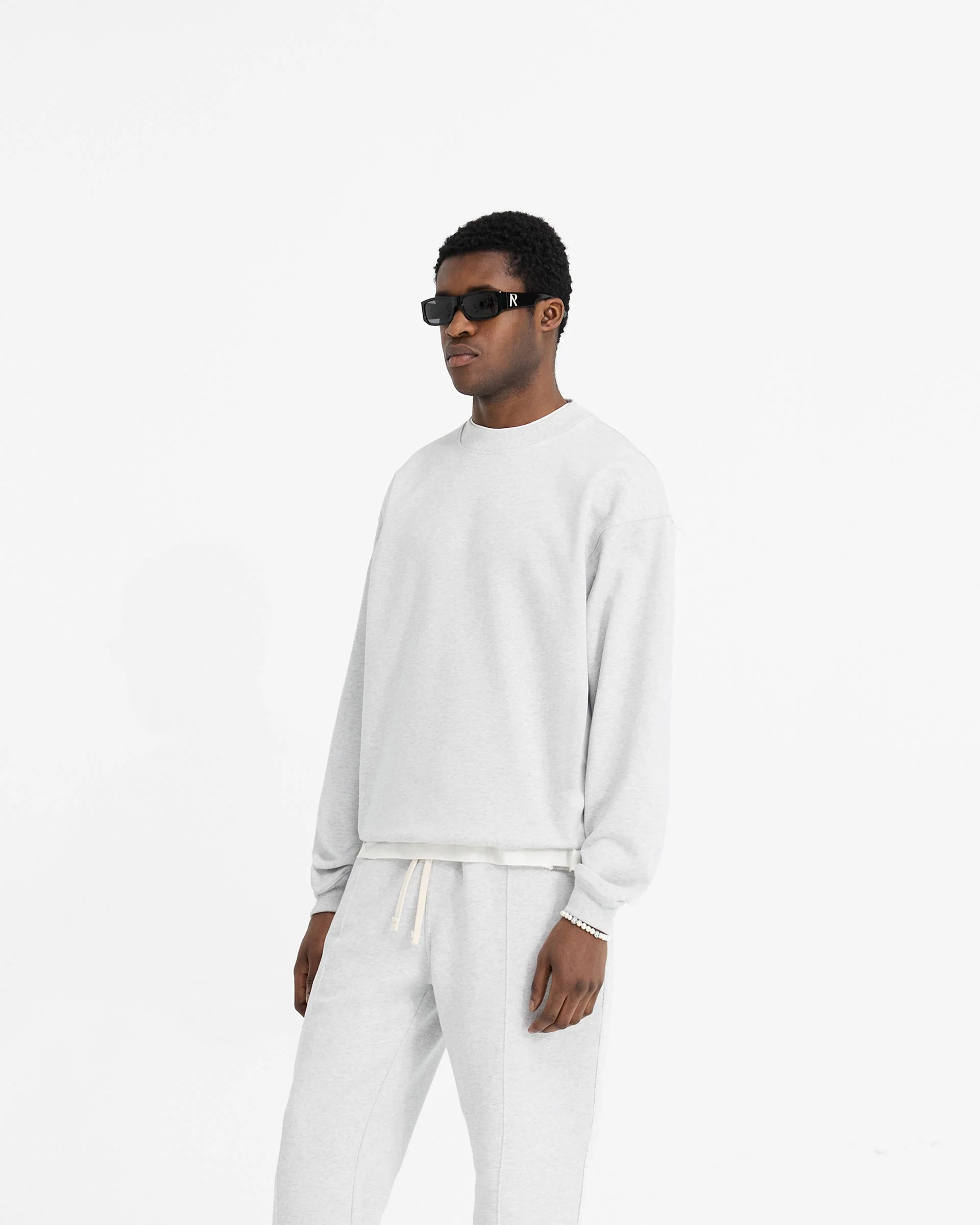 Initial Oversized Sweater - Ice Grey Marl - Image 2
