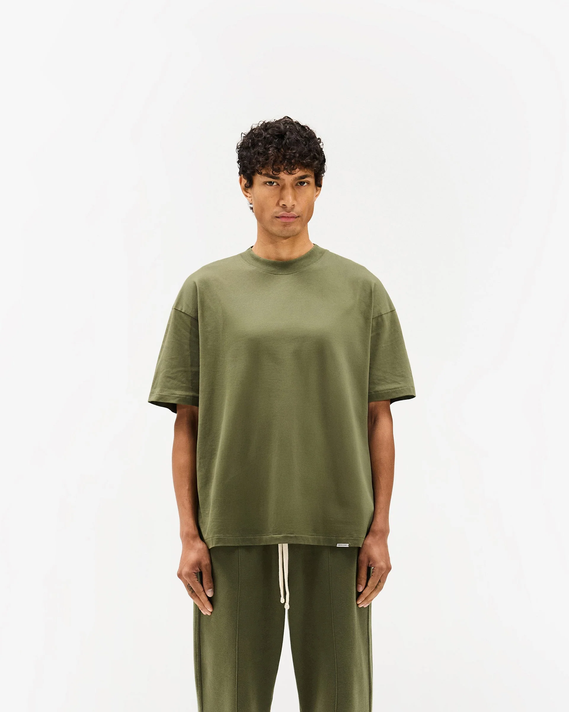 Initial Oversized T-Shirt - Army Green - Image 9