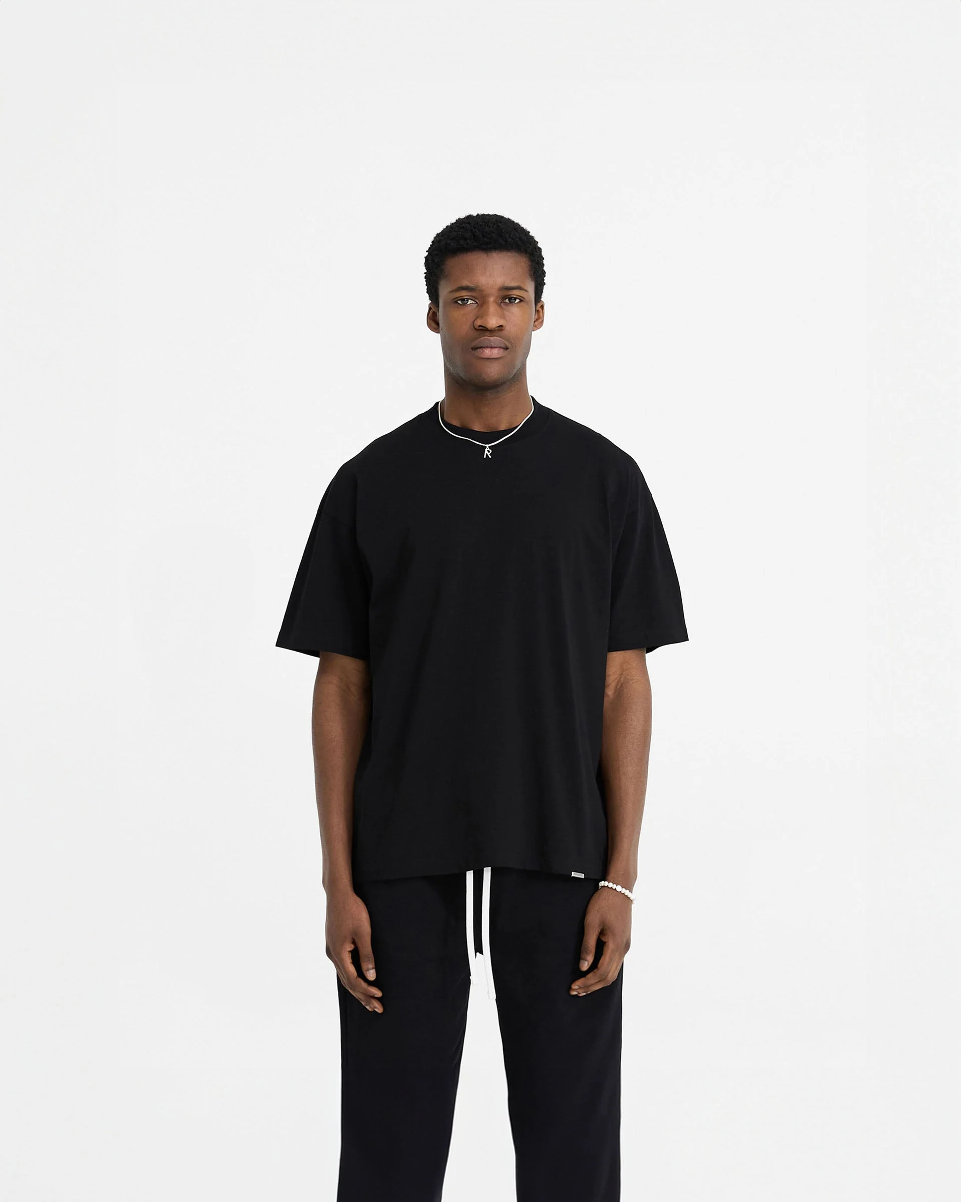 Initial Oversized T-Shirt - Black - Image 3