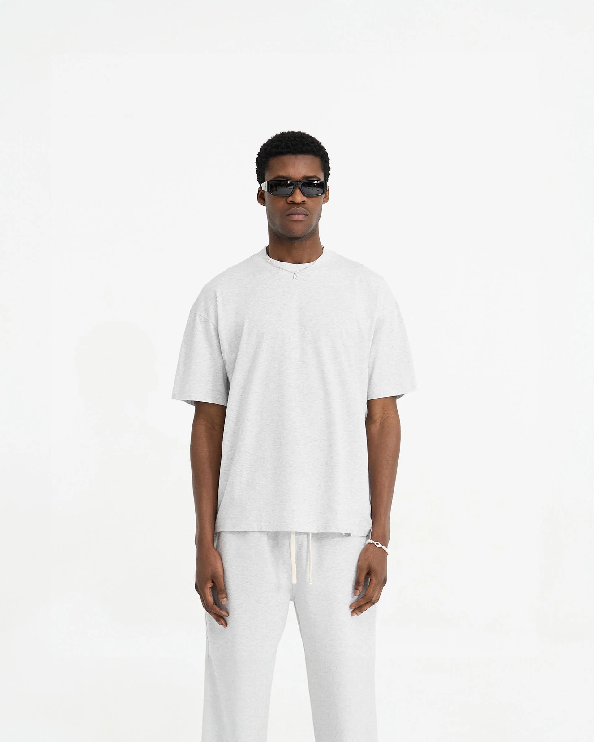 Initial Oversized T-Shirt - Ice Grey Marl - Image 3